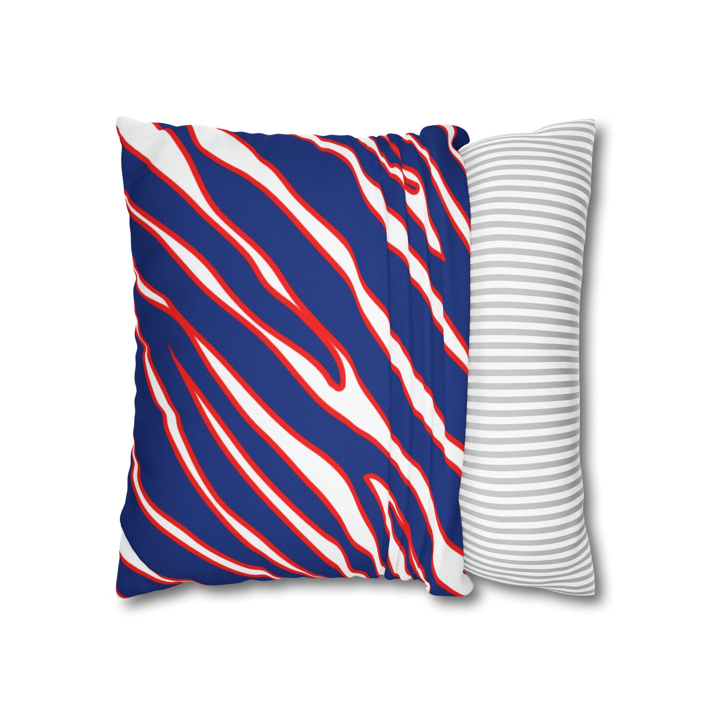 Zubaz Print Red and Blue Spun Polyester Square Pillow Case