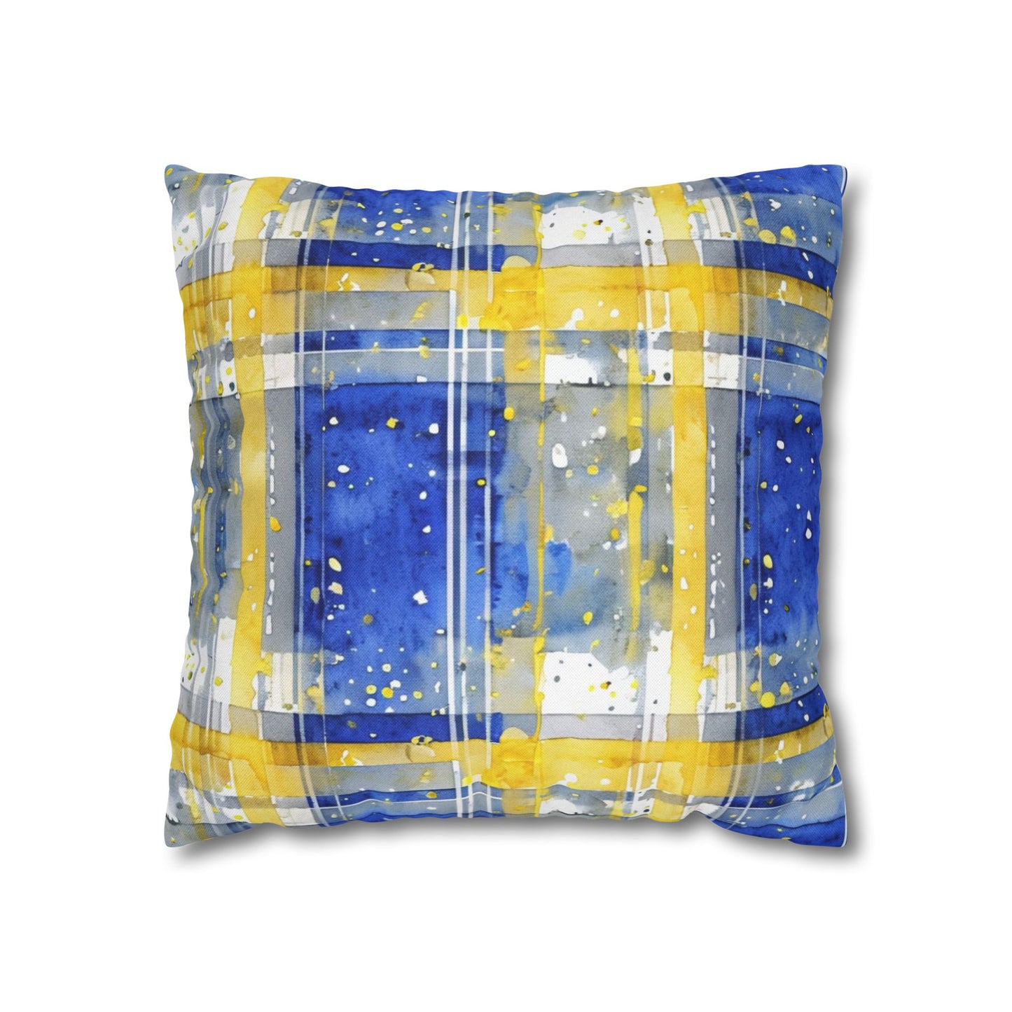 Buffalo Sabres Plaid Watercolor Spun Polyester Square Pillowcase