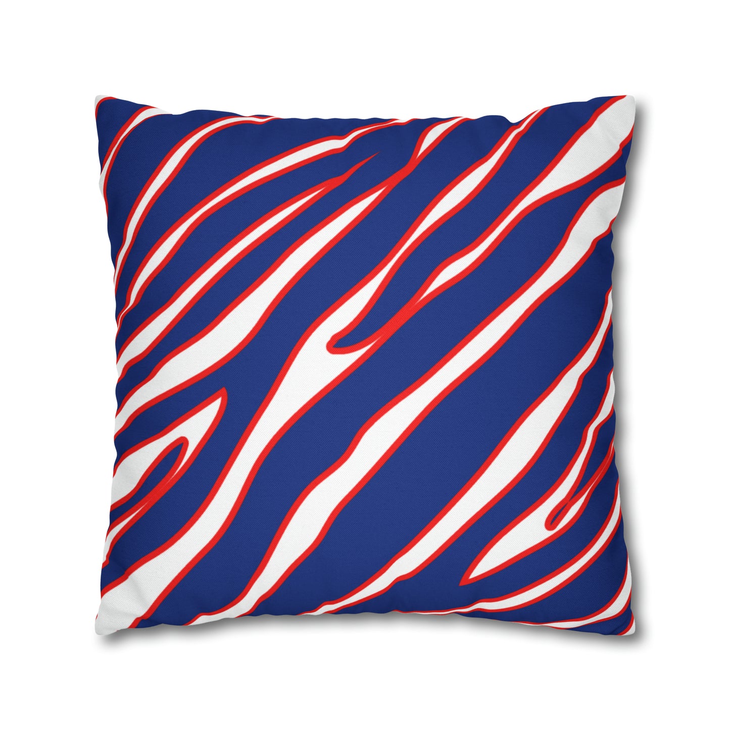 Zubaz Print Red and Blue Spun Polyester Square Pillow Case