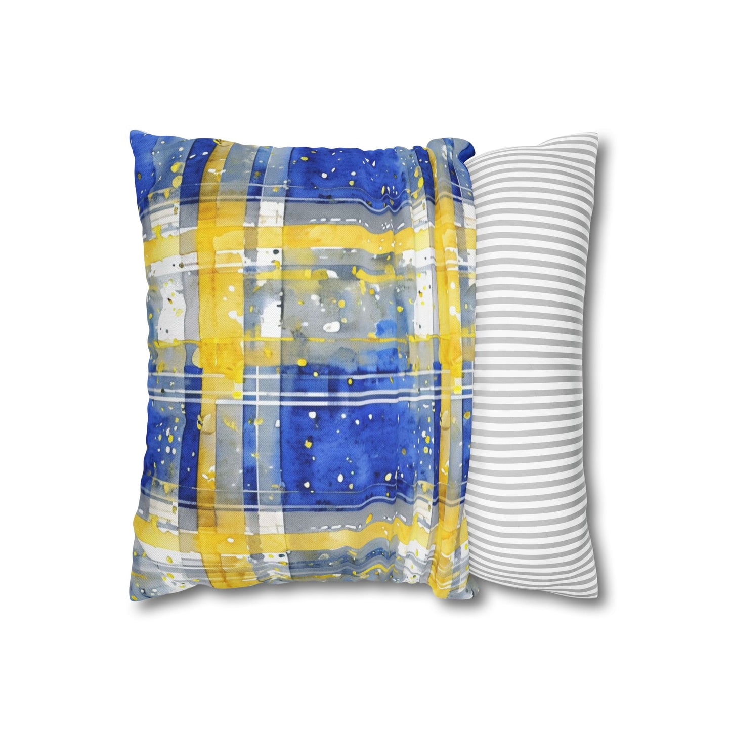 Buffalo Sabres Plaid Watercolor Spun Polyester Square Pillowcase