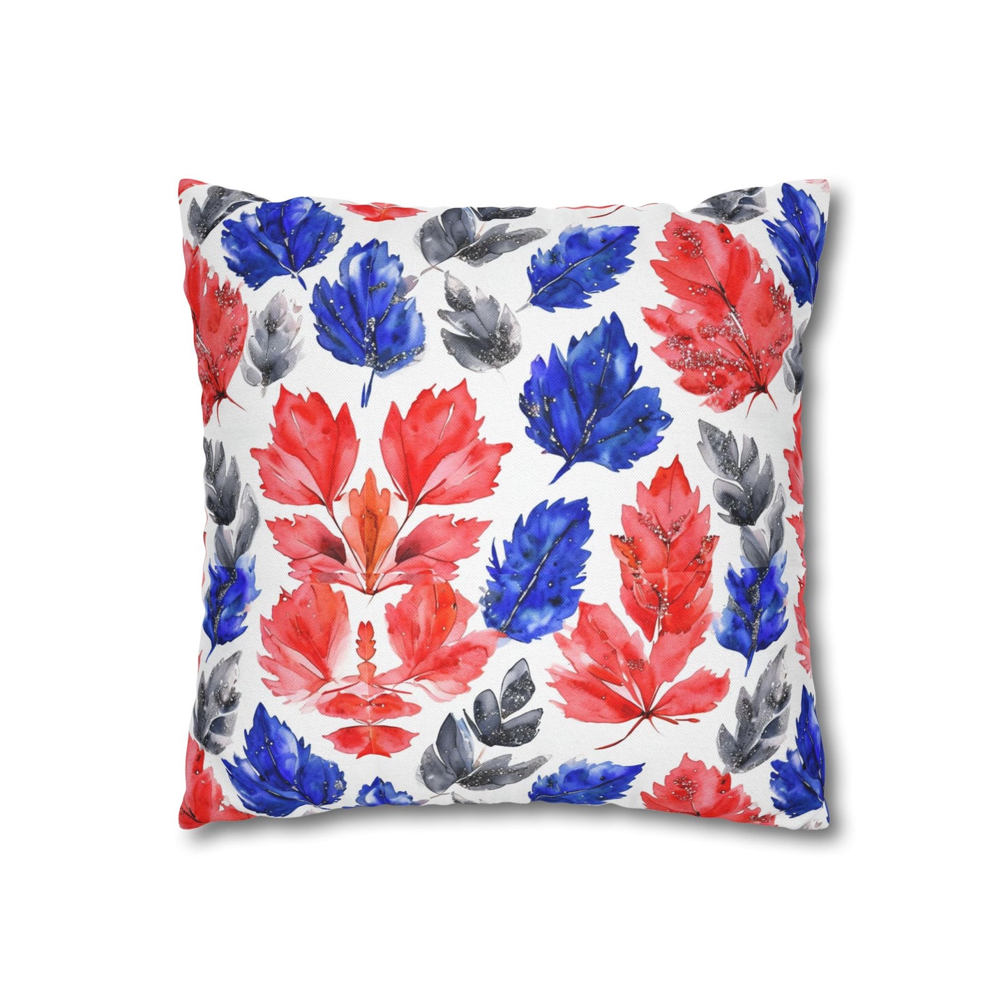 Fall Watercolor Leaves Spun Polyester Square Pillowcase