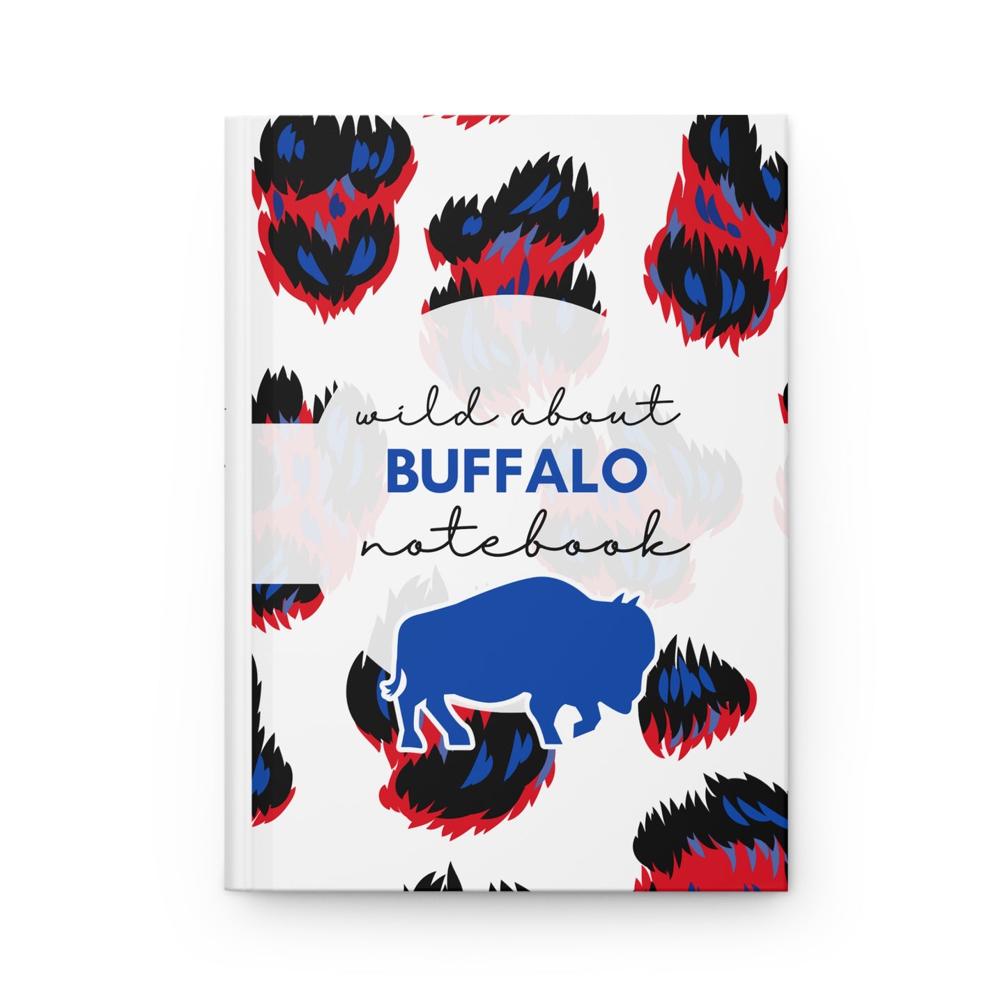 Wild About BUFFALO 6" x 9" 150 Page (75 sheets) white lined paper Hardcover Journal Paw Print Design