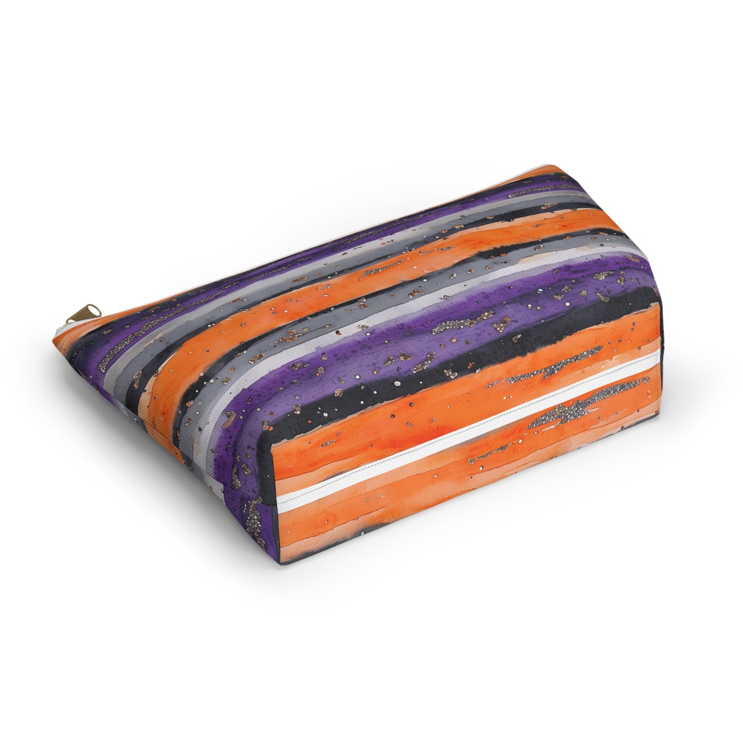 Bandits Watercolor Striped Accessory Pouch w T-bottom