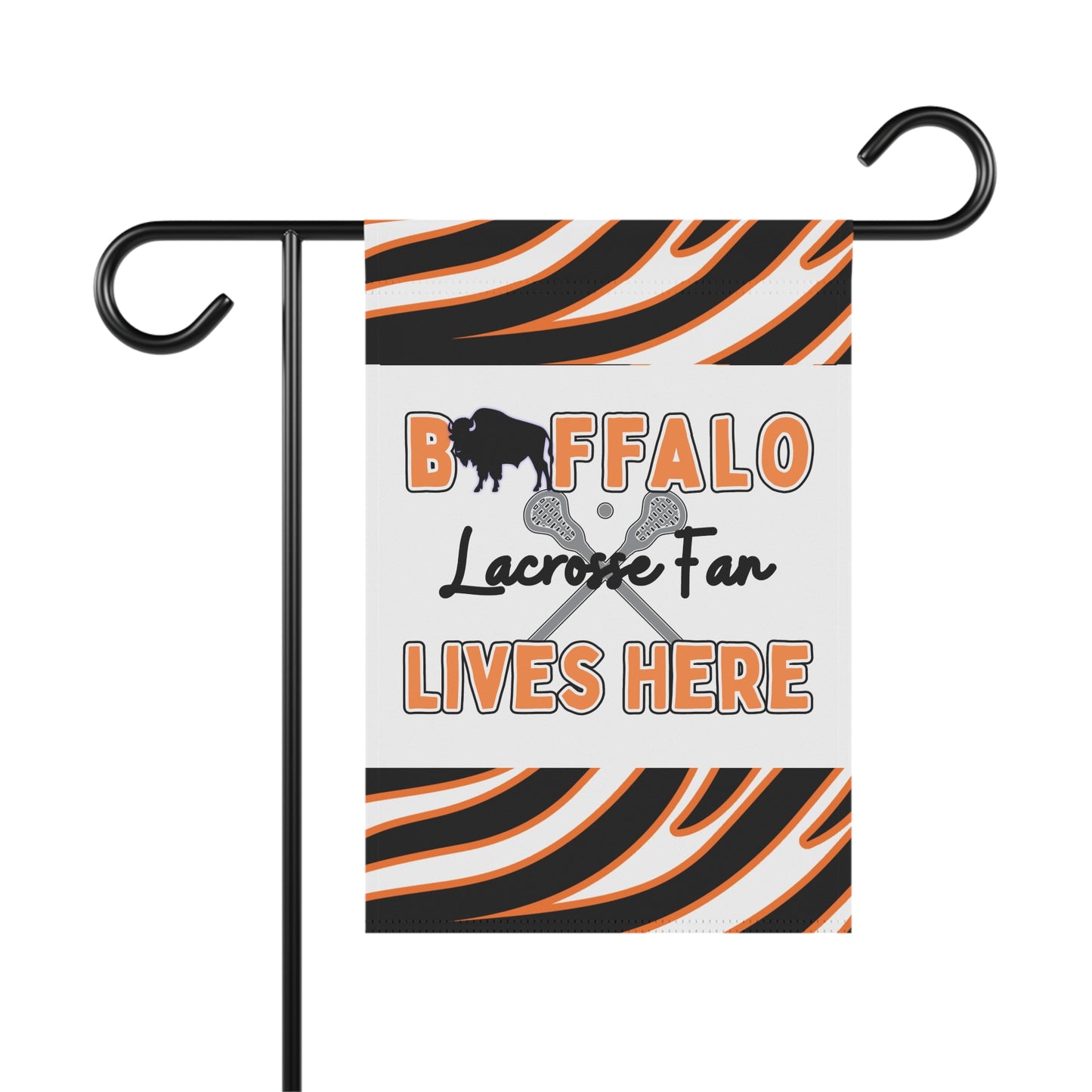 Buffalo Lacrosse Fan Animal Stripe Garden Flag
