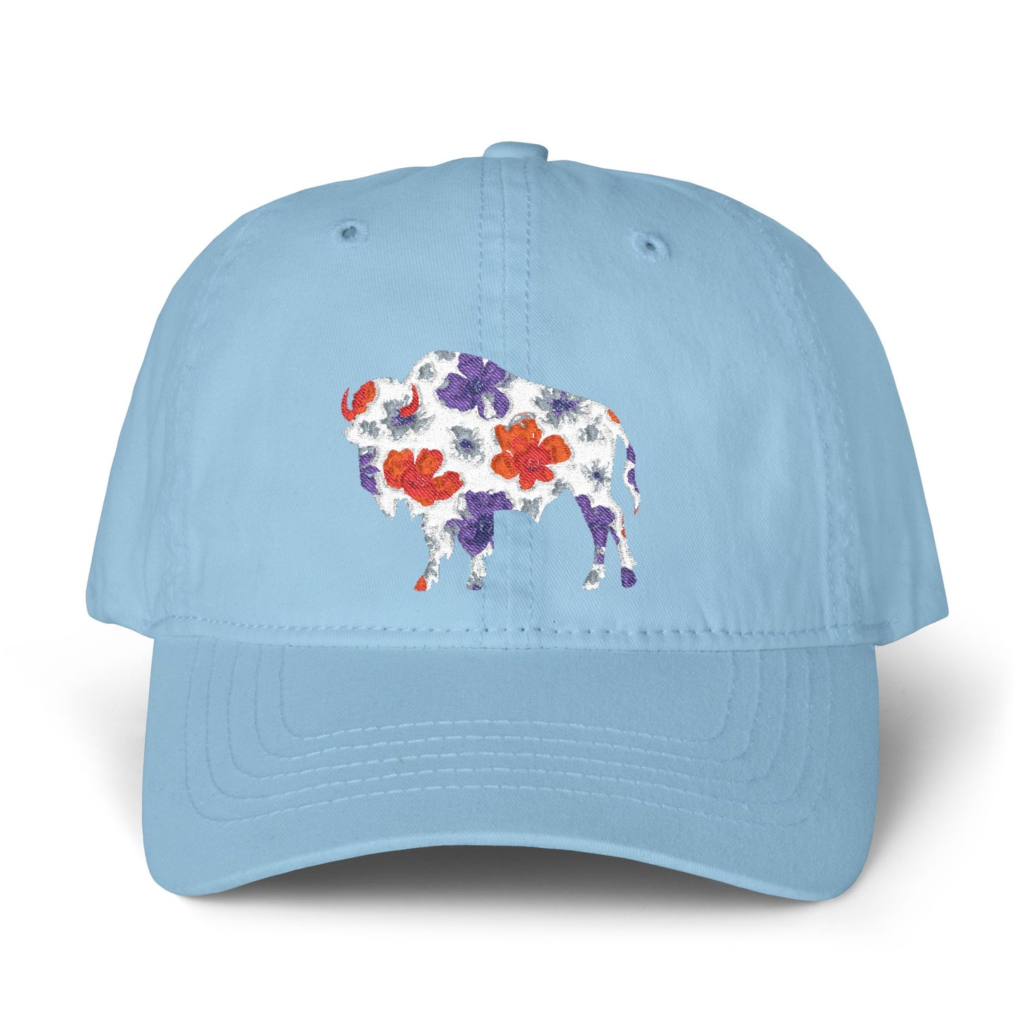 Floral Buffalo Baseball Cap(Embroidery)
