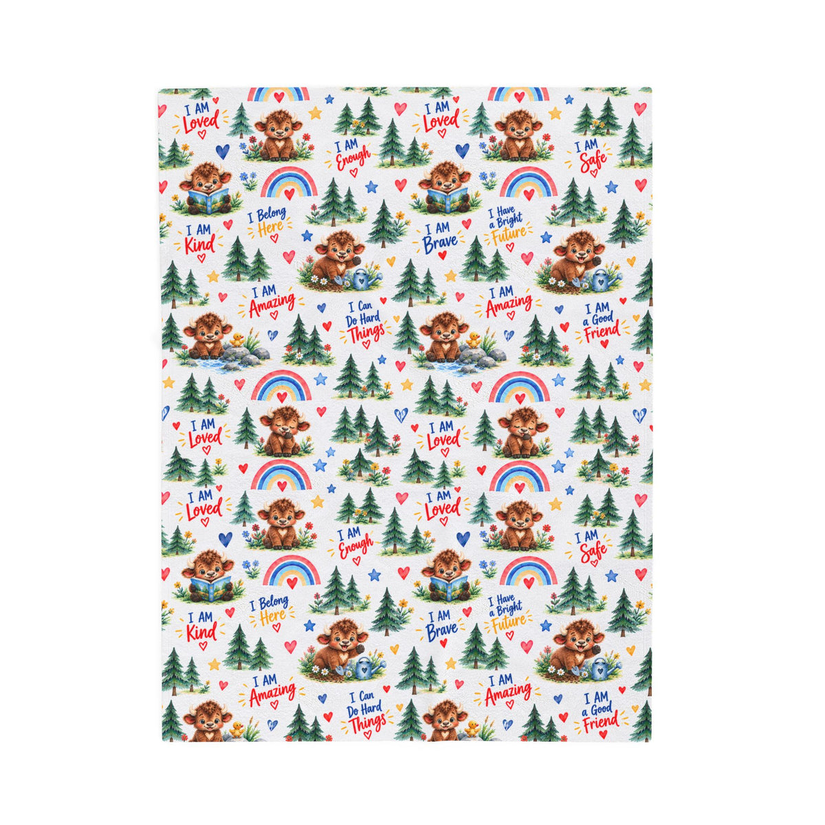 Baby Buffalo Affirmations Velveteen Blanket