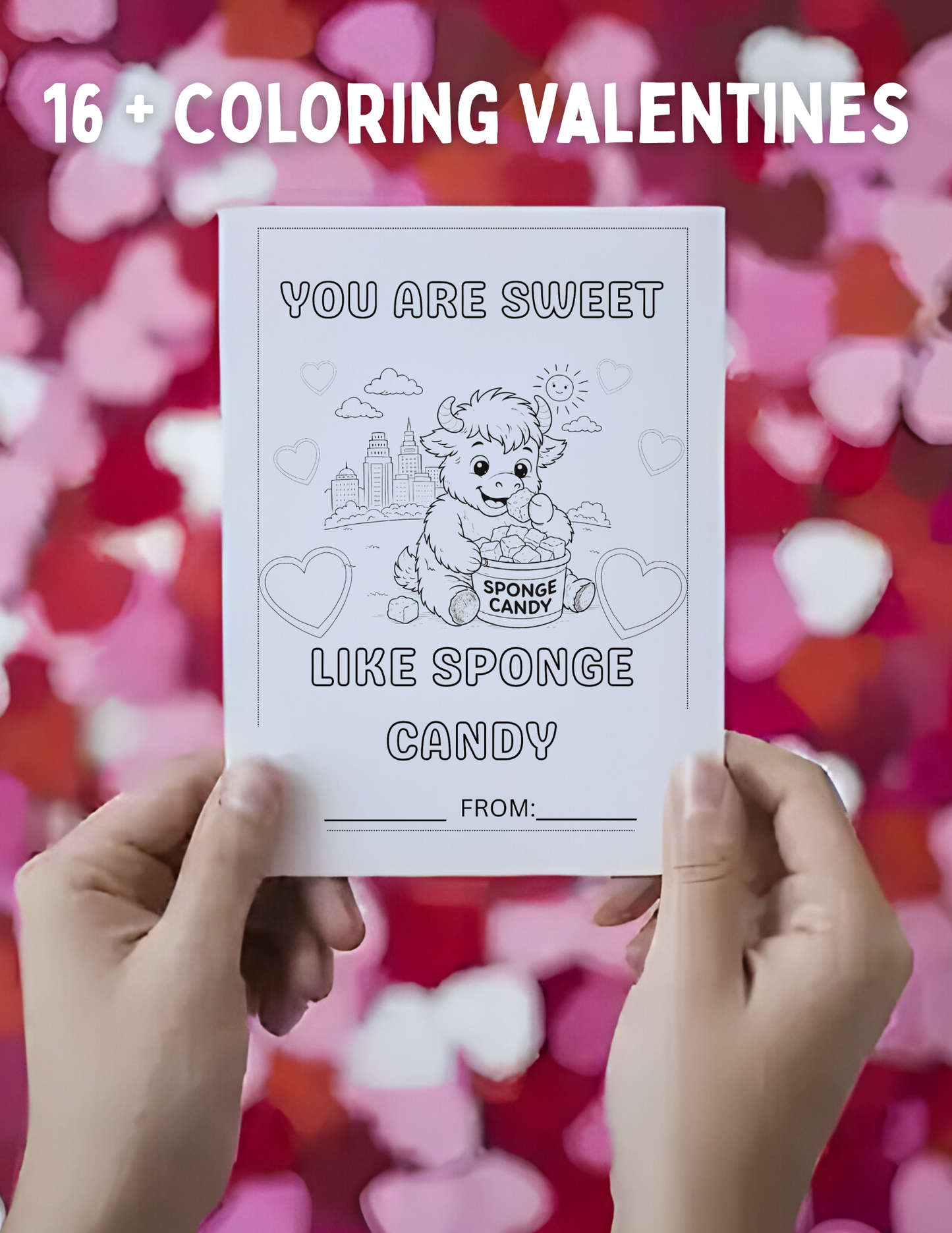 🦬 Buffalo-Themed Valentine Cards – Printable Digital Set for Kids & Classrooms! ❤️