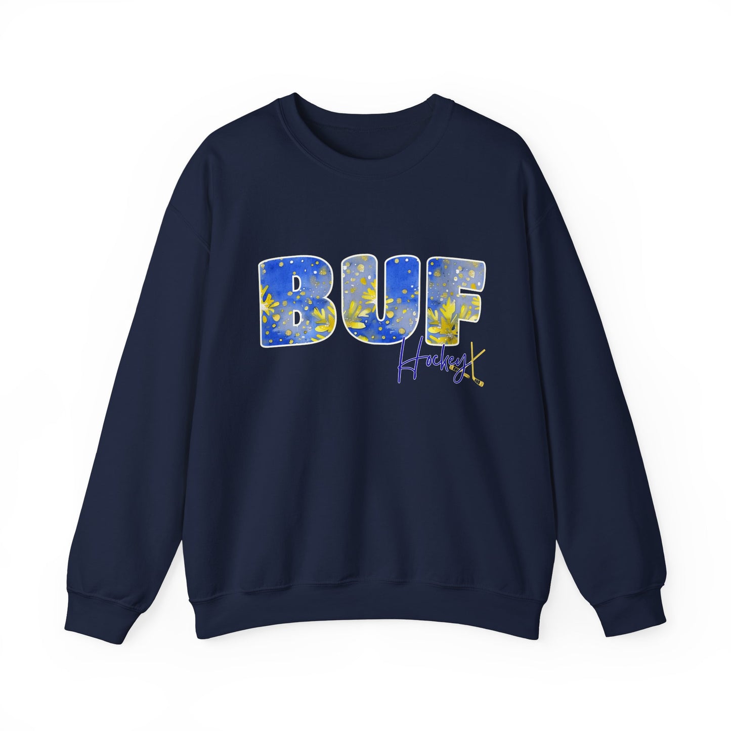 Sabres BUF Watercolor Unisex Heavy Blend™ Crewneck Sweatshirt