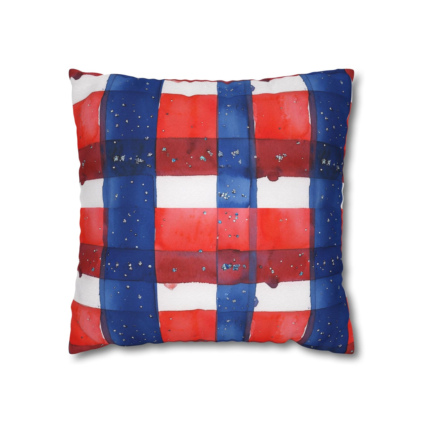 Buffalo Bills Plaid Watercolor Spun Polyester Square Pillowcase