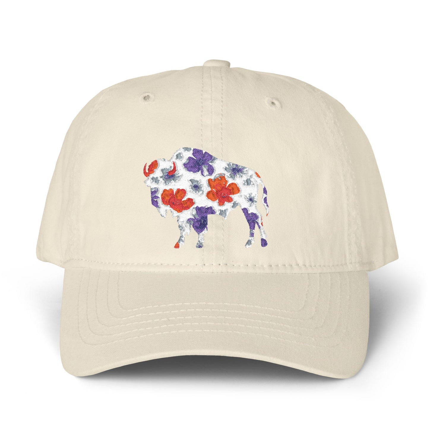 Floral Buffalo Baseball Cap(Embroidery)