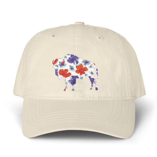 Floral Buffalo Baseball Cap(Embroidery)