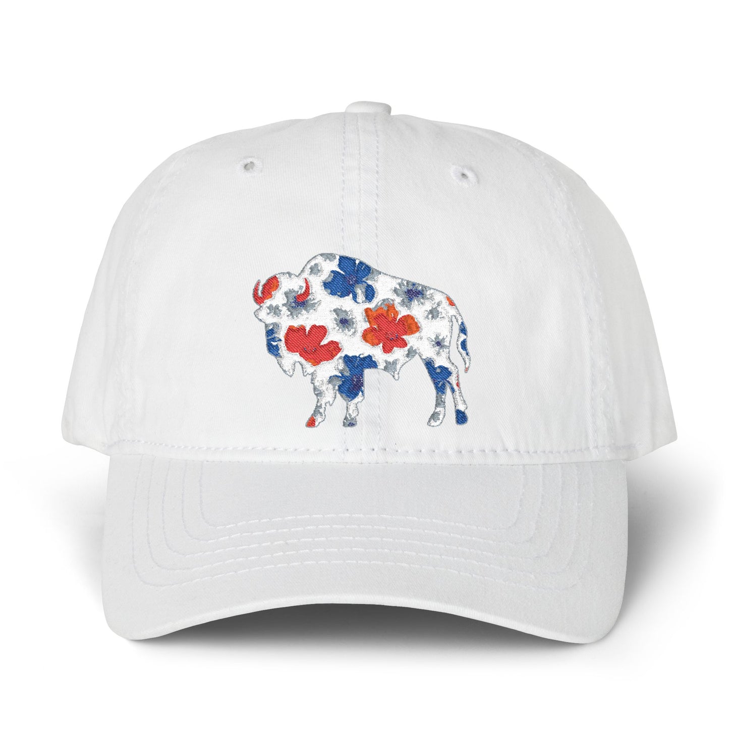Floral Buffalo Baseball Cap(Embroidery)