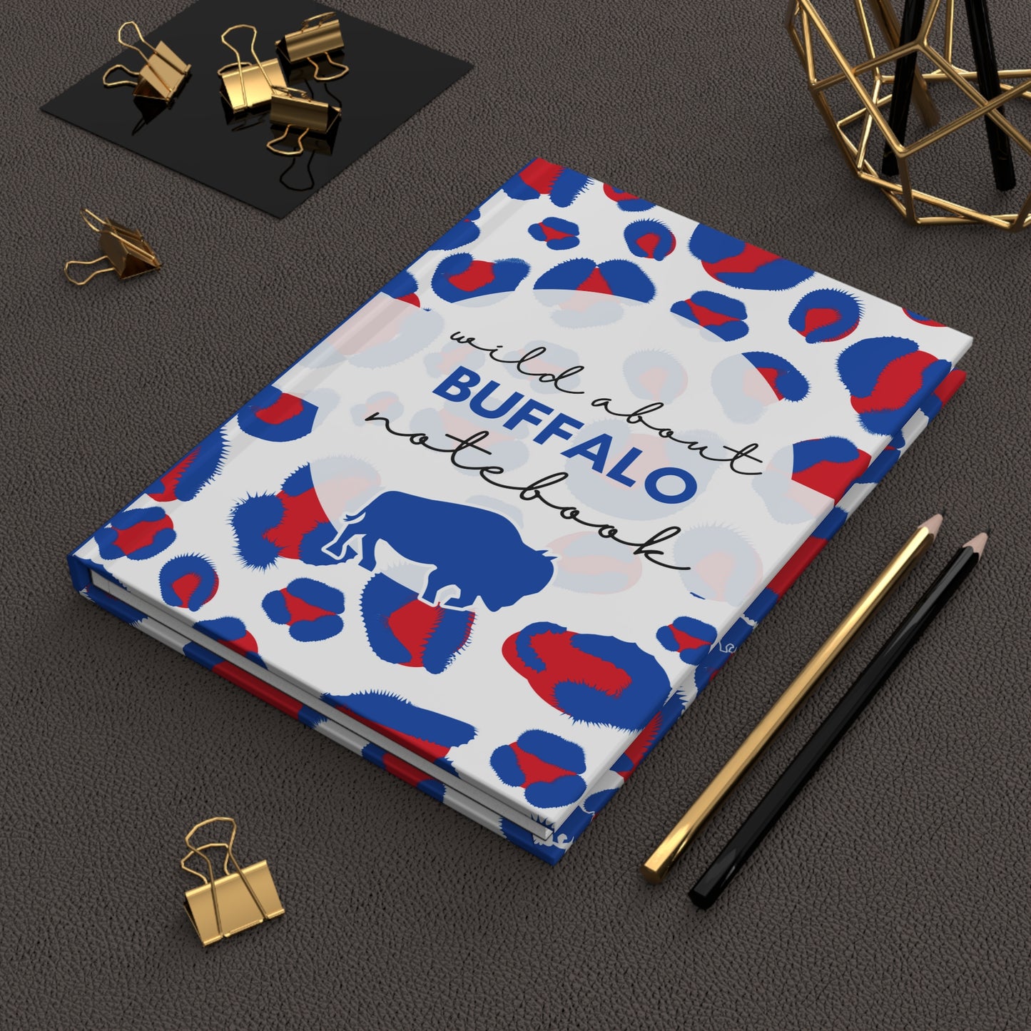 Wild About BUFFALO 6" x 9" 150 Page (75 sheets) white lined paper Hardcover Journal Matte (Pattern #5)