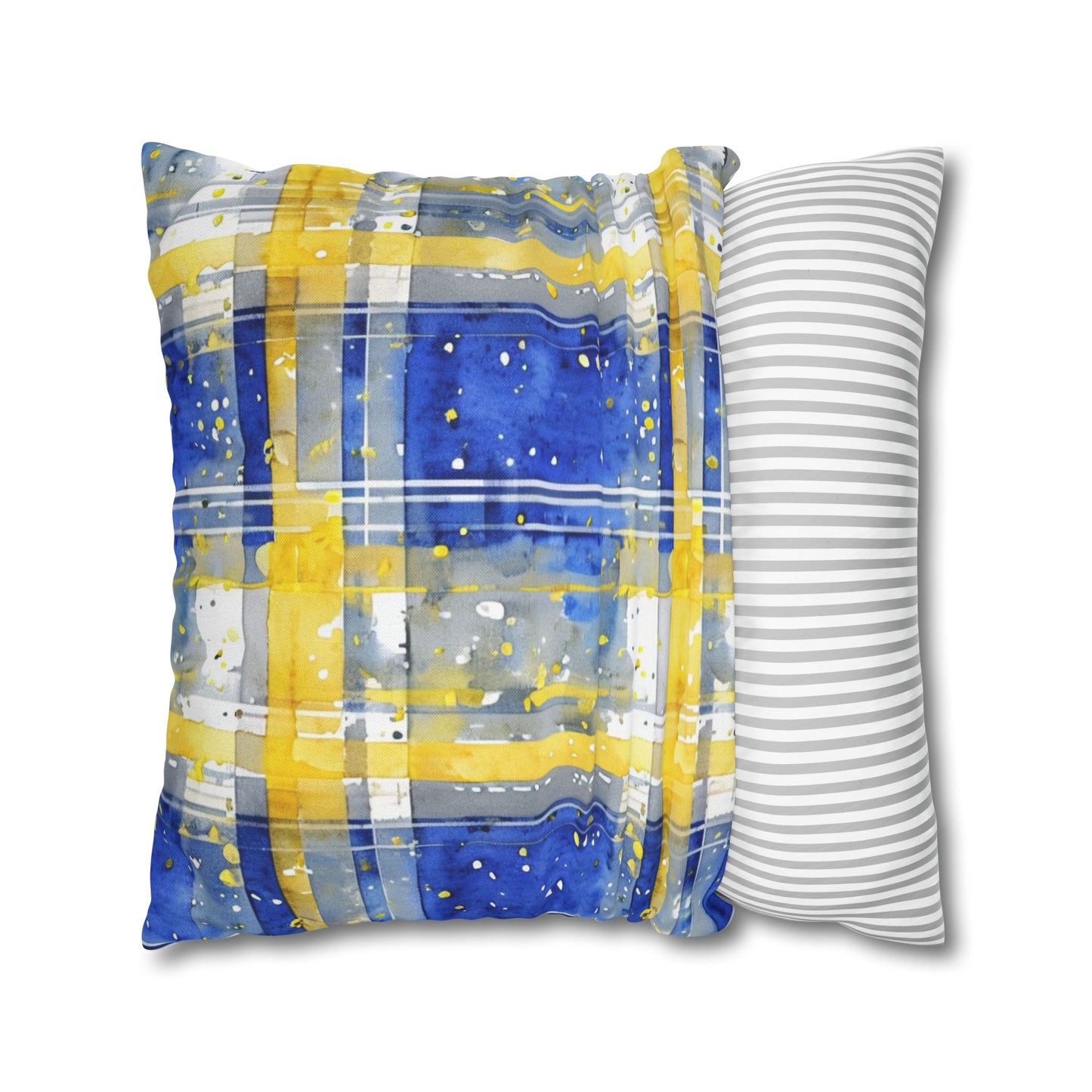 Buffalo Sabres Plaid Watercolor Spun Polyester Square Pillowcase