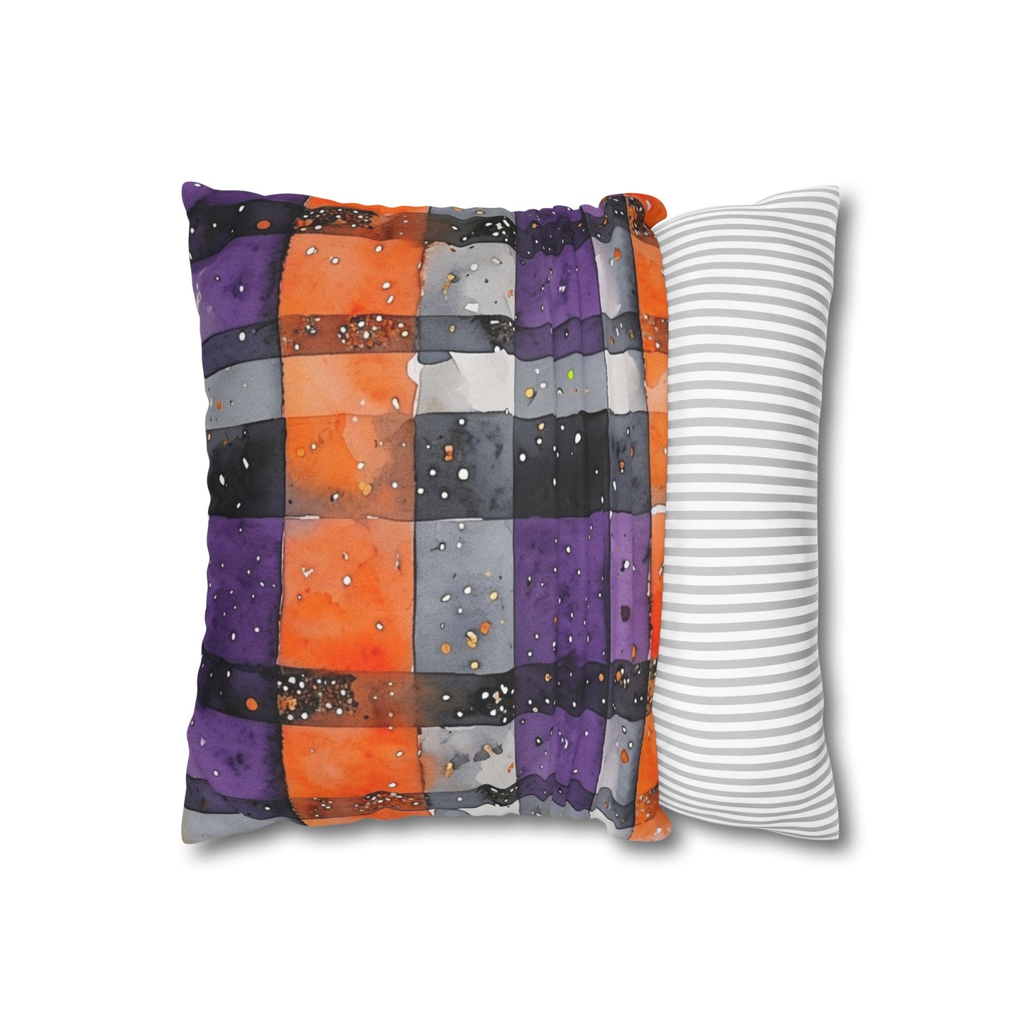 Bandits Plaid Watercolor Spun Polyester Square Pillowcase