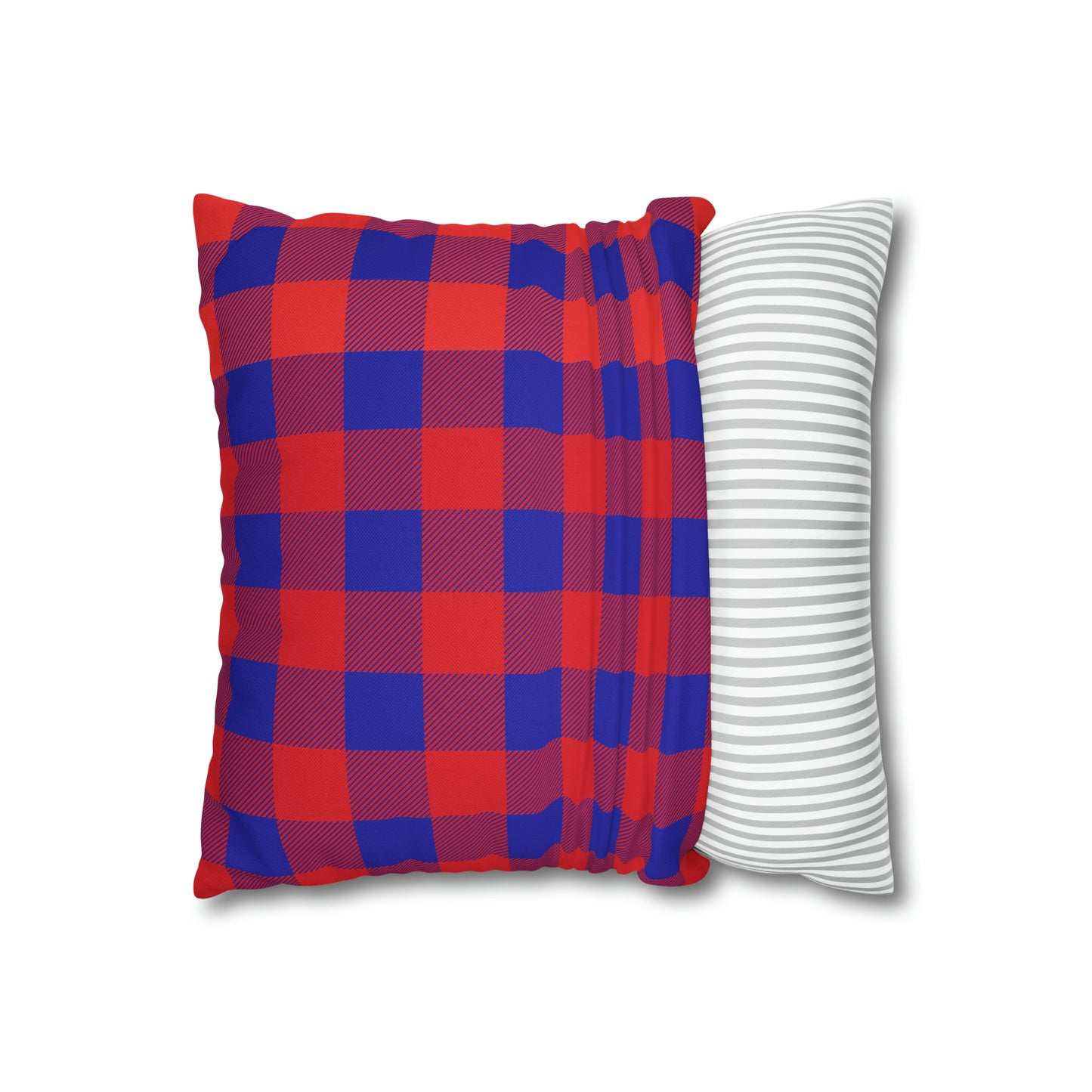 Bills Buffalo Plaid Spun Polyester Square Pillow Case