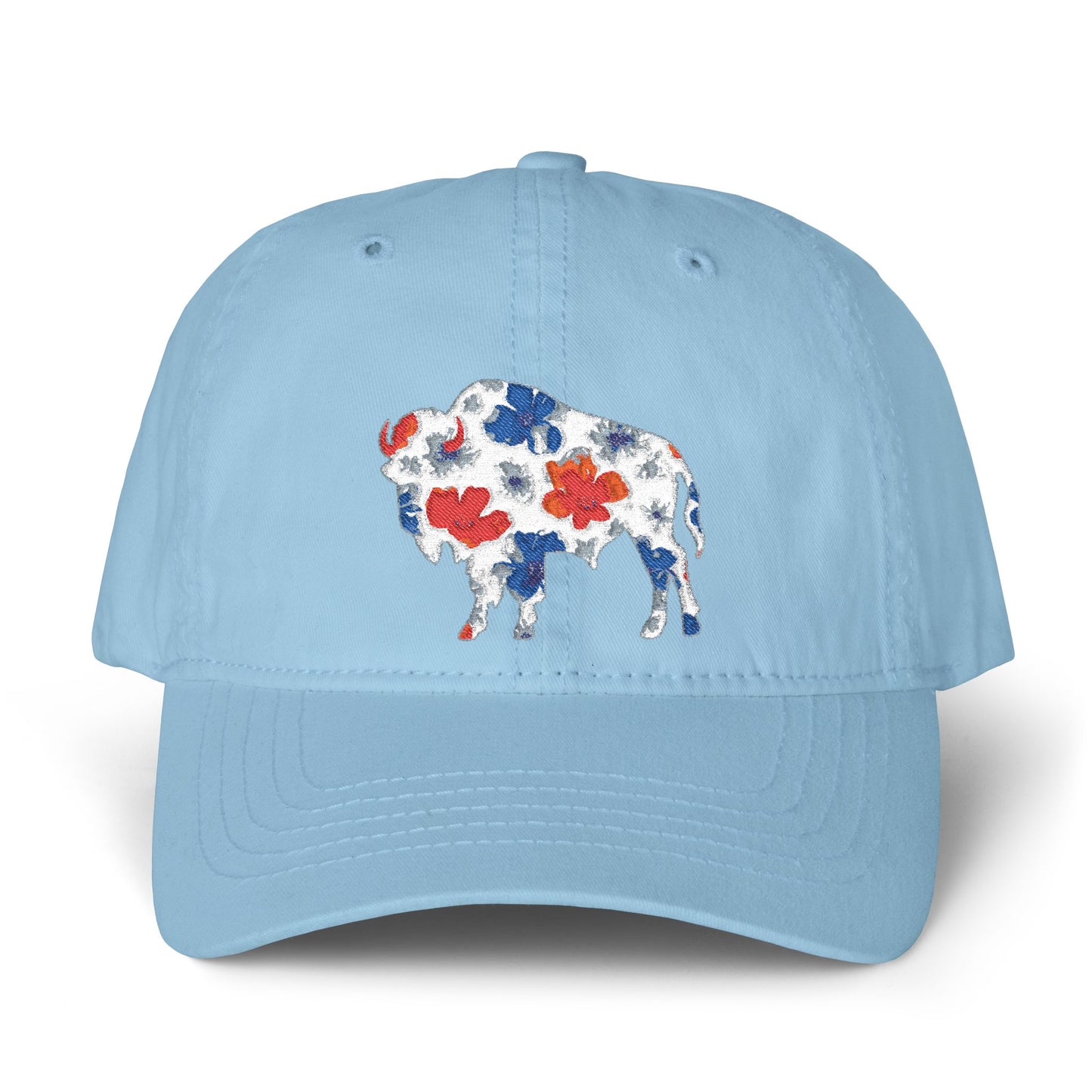 Floral Buffalo Baseball Cap(Embroidery)