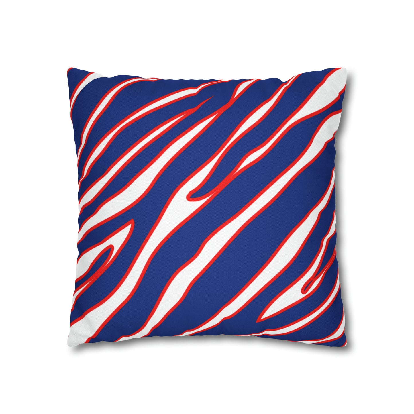 Zubaz Print Red and Blue Spun Polyester Square Pillow Case