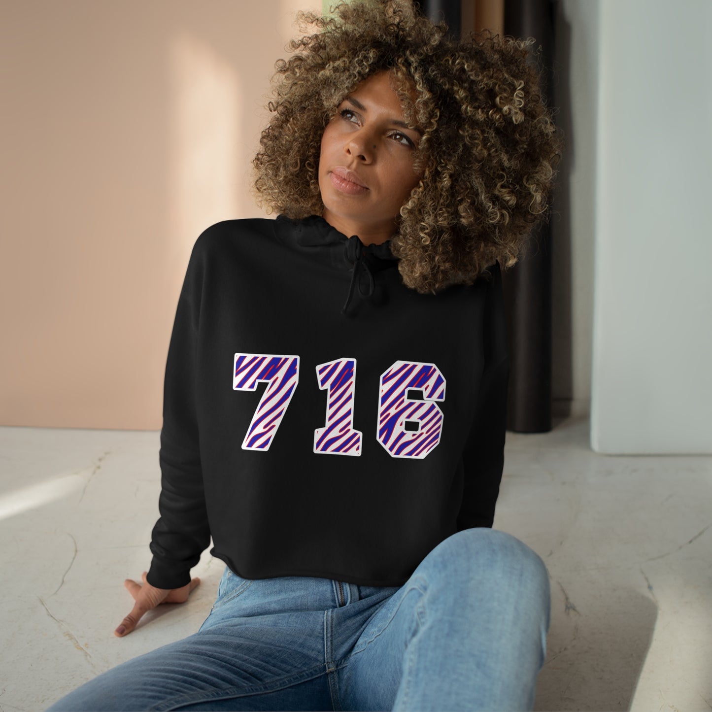 716 Zubaz Crop Hoodie