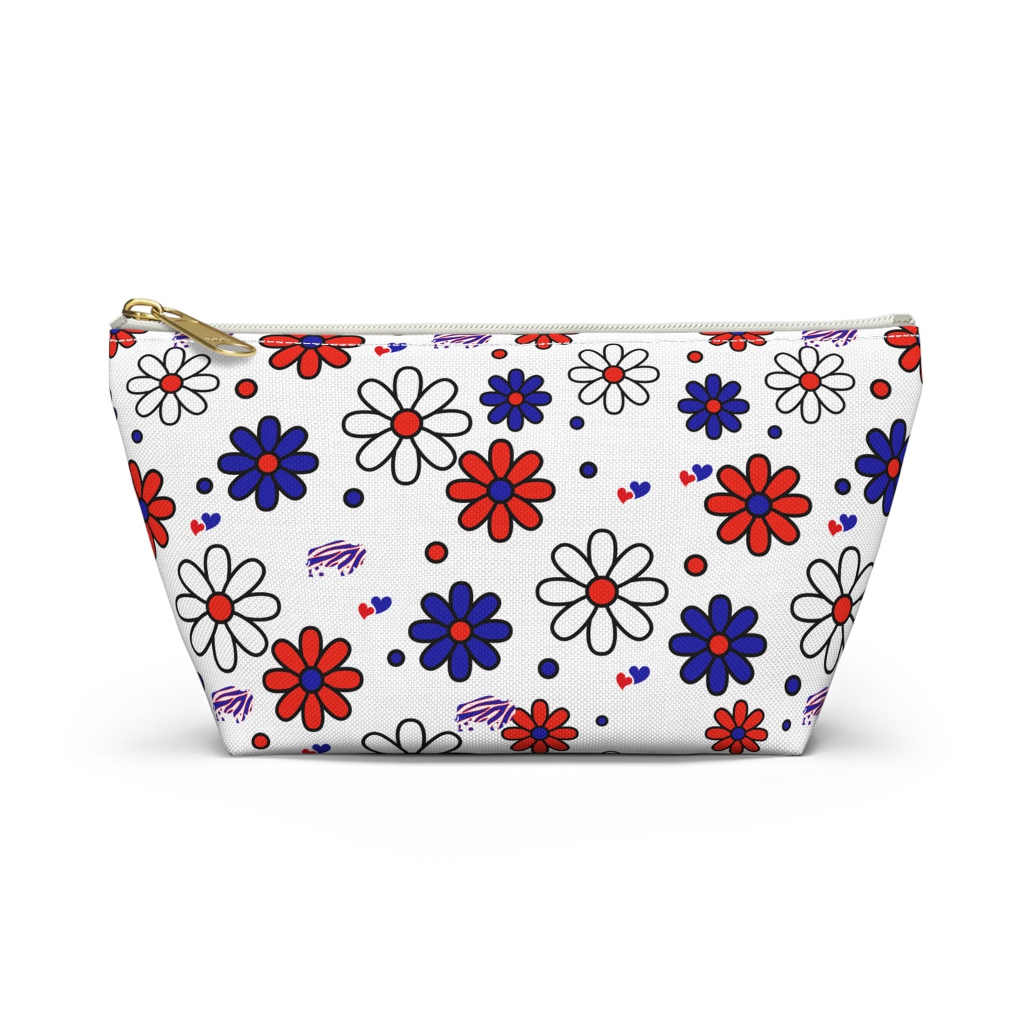 Buffalo Bills Flower Power Retro Accessory Pouch w T-bottom