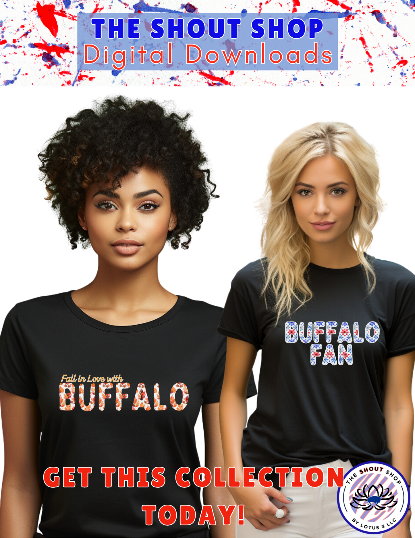 Buffalo Sports Digital Downloads MEGA COLLECTION ALL 13 COLLECTIONS: INCLUDES OVER 100 BUFFALO THEMED DIGITAL DOWNLOAD FILES THAT COME IN PNG FORMAT