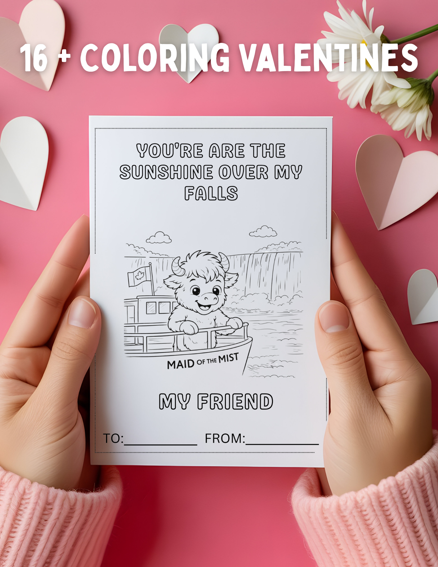 🦬 Buffalo-Themed Valentine Cards – Printable Digital Set for Kids & Classrooms! ❤️