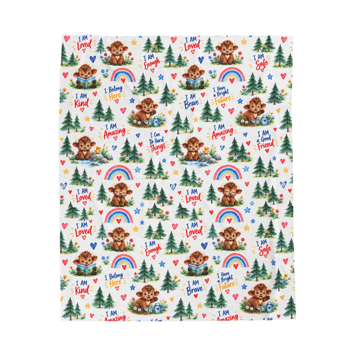 Baby Buffalo Affirmations Velveteen Blanket