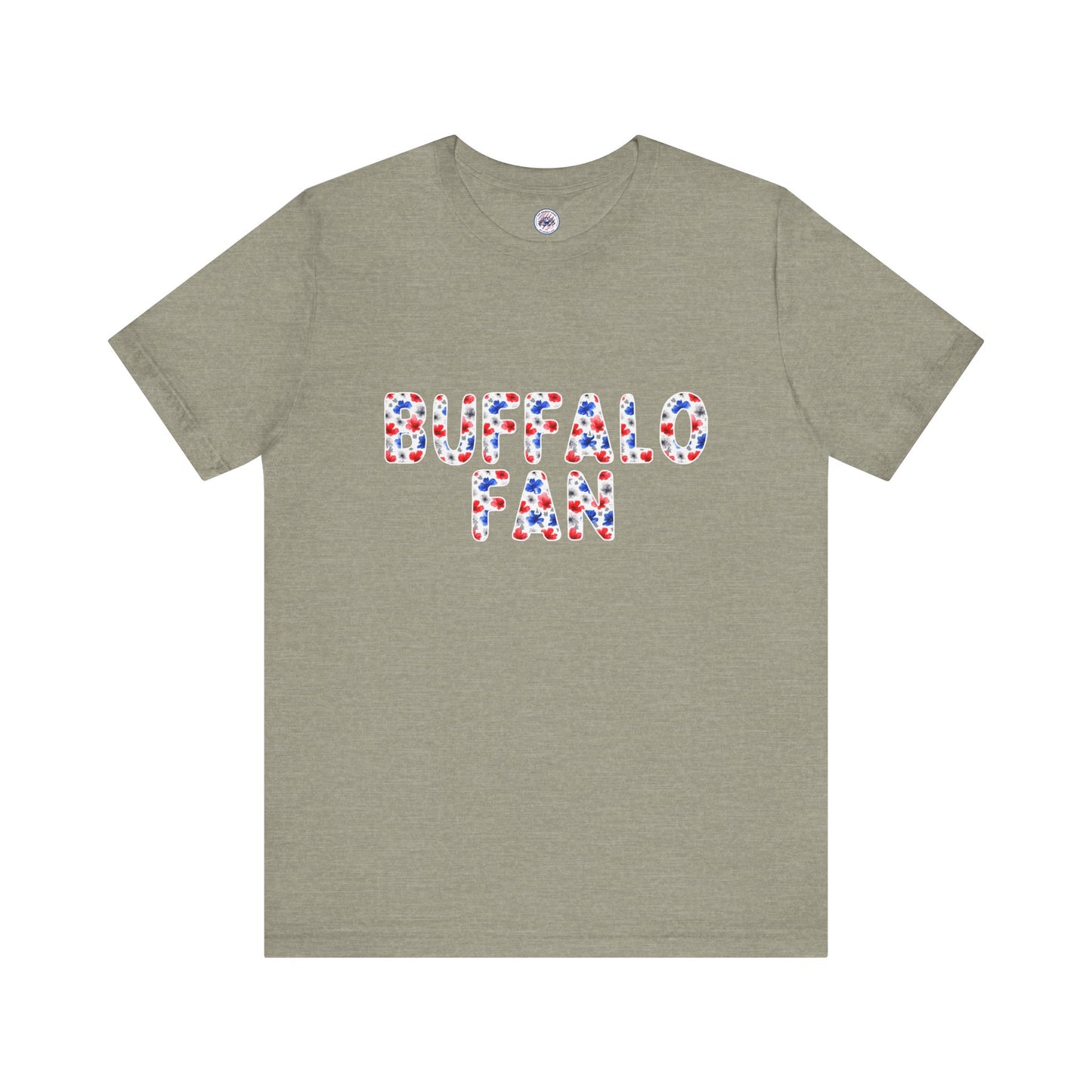 Floral Watercolor Buffalo Fan Unisex Short Sleeve Tee