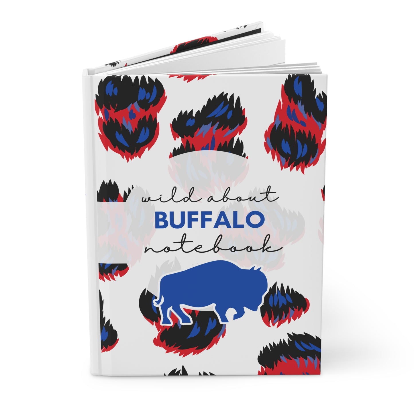 Wild About BUFFALO 6" x 9" 150 Page (75 sheets) white lined paper Hardcover Journal Paw Print Design