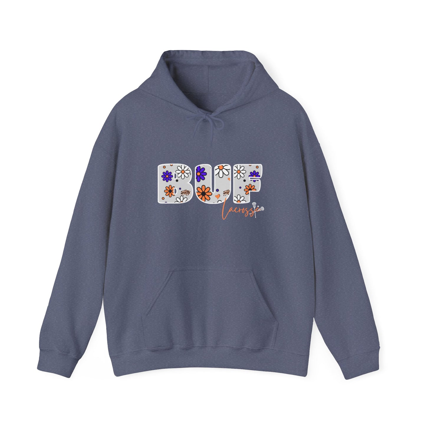 BUF Lacrosse Unisex Heavy Blend™ Hooded Sweatshirt ~ Flower Power Design