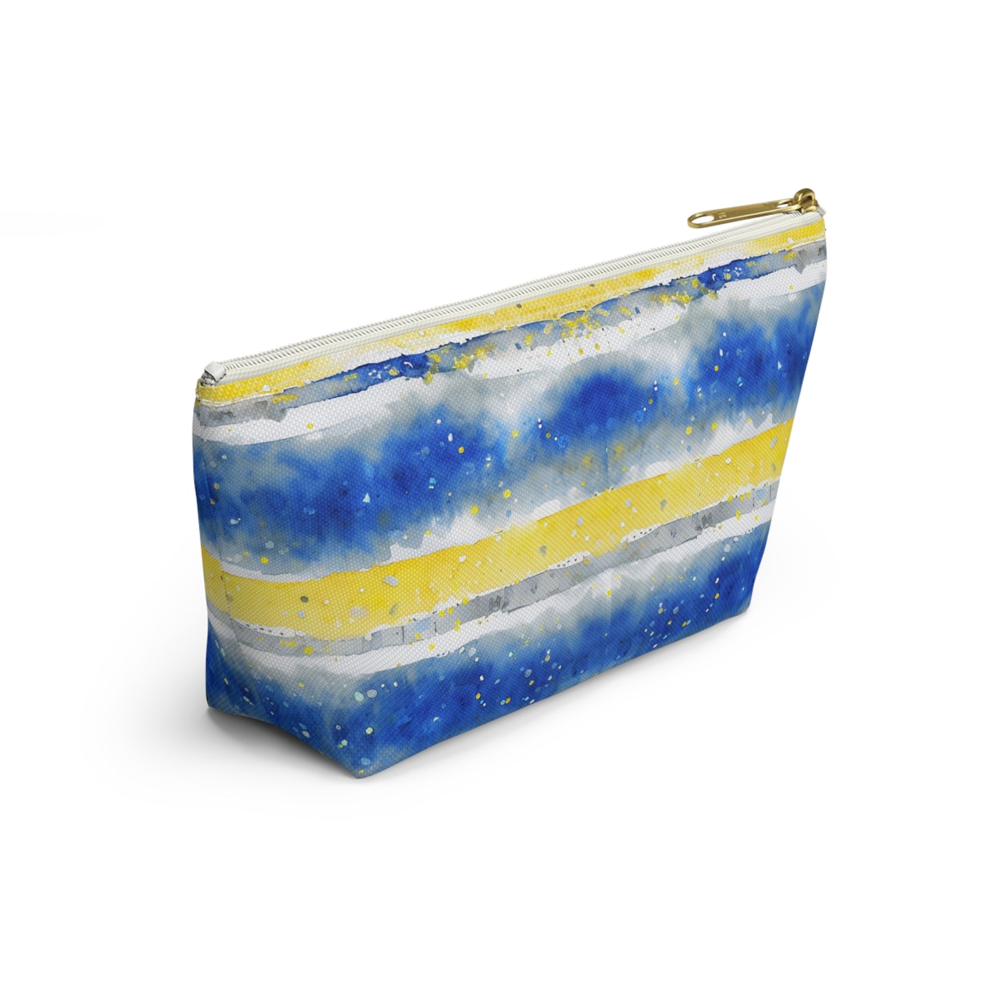 Sabres Watercolor Striped Accessory Pouch w T-bottom