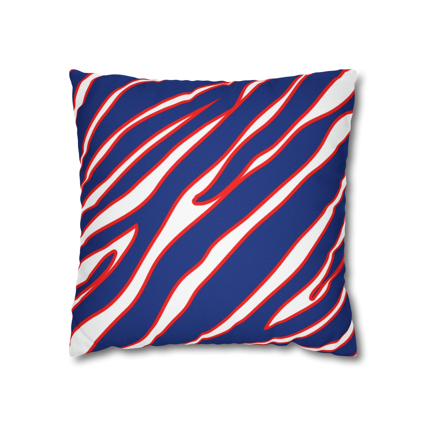 Zubaz Print Red and Blue Spun Polyester Square Pillow Case