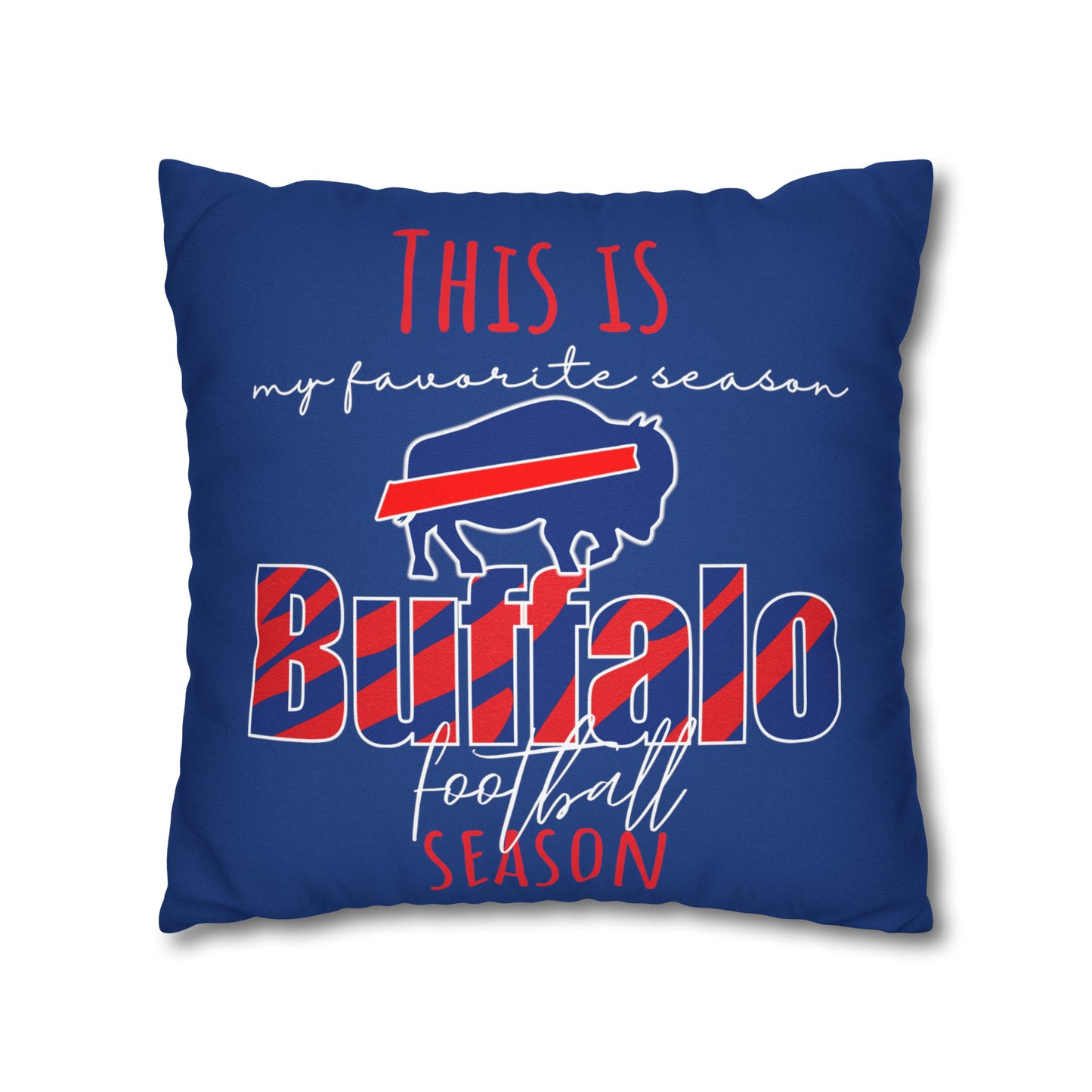 Buffalo Bills Spun Polyester Square Pillow Case