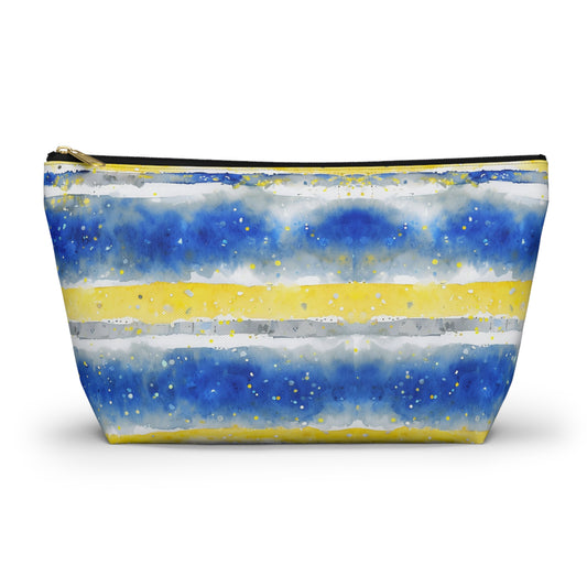 Sabres Watercolor Striped Accessory Pouch w T-bottom