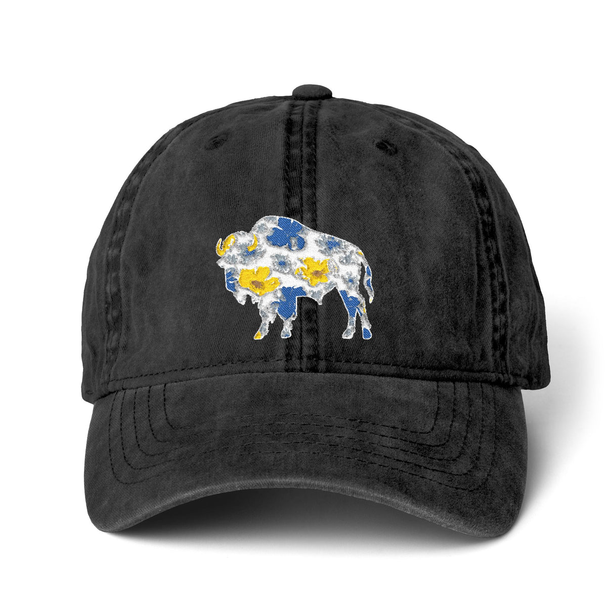 HOCKEY FLORAL BUFFALO Baseball Hat (Embroidery)