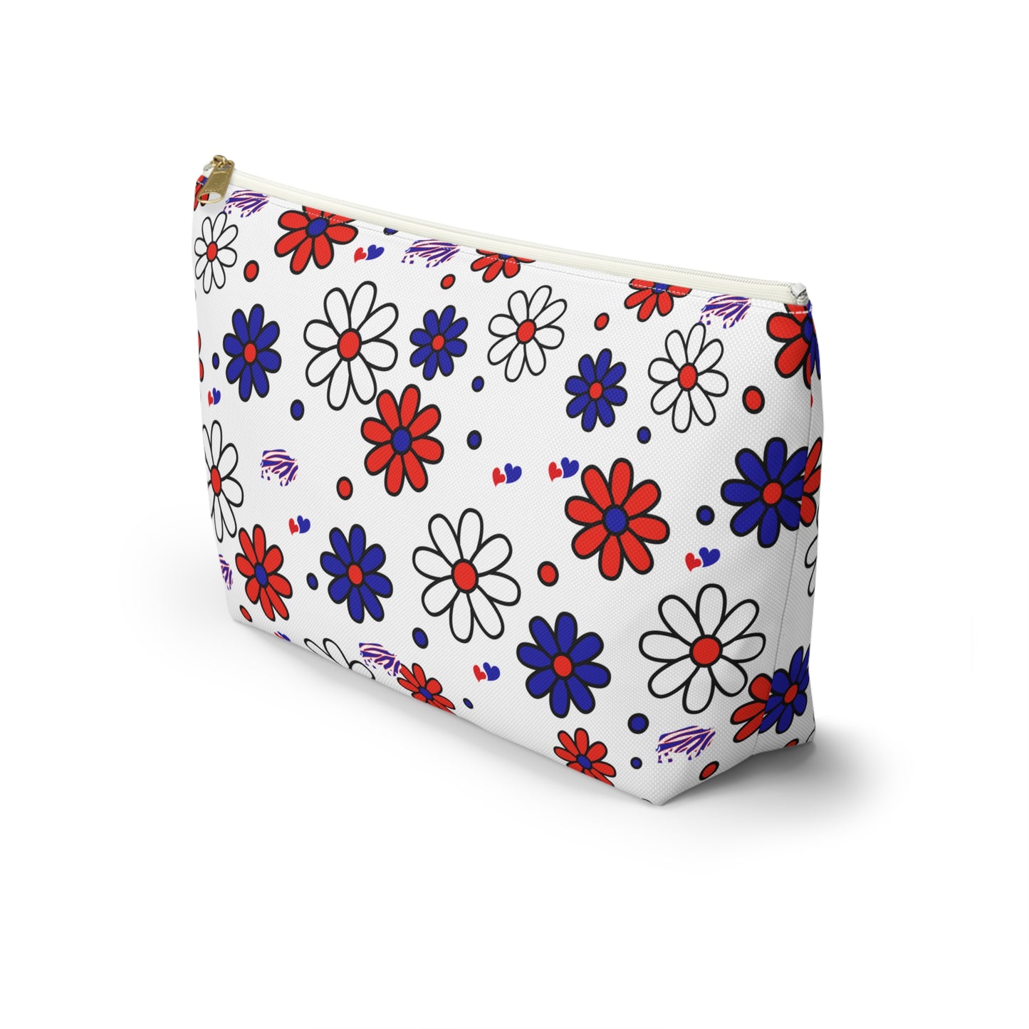 Buffalo Bills Flower Power Retro Accessory Pouch w T-bottom