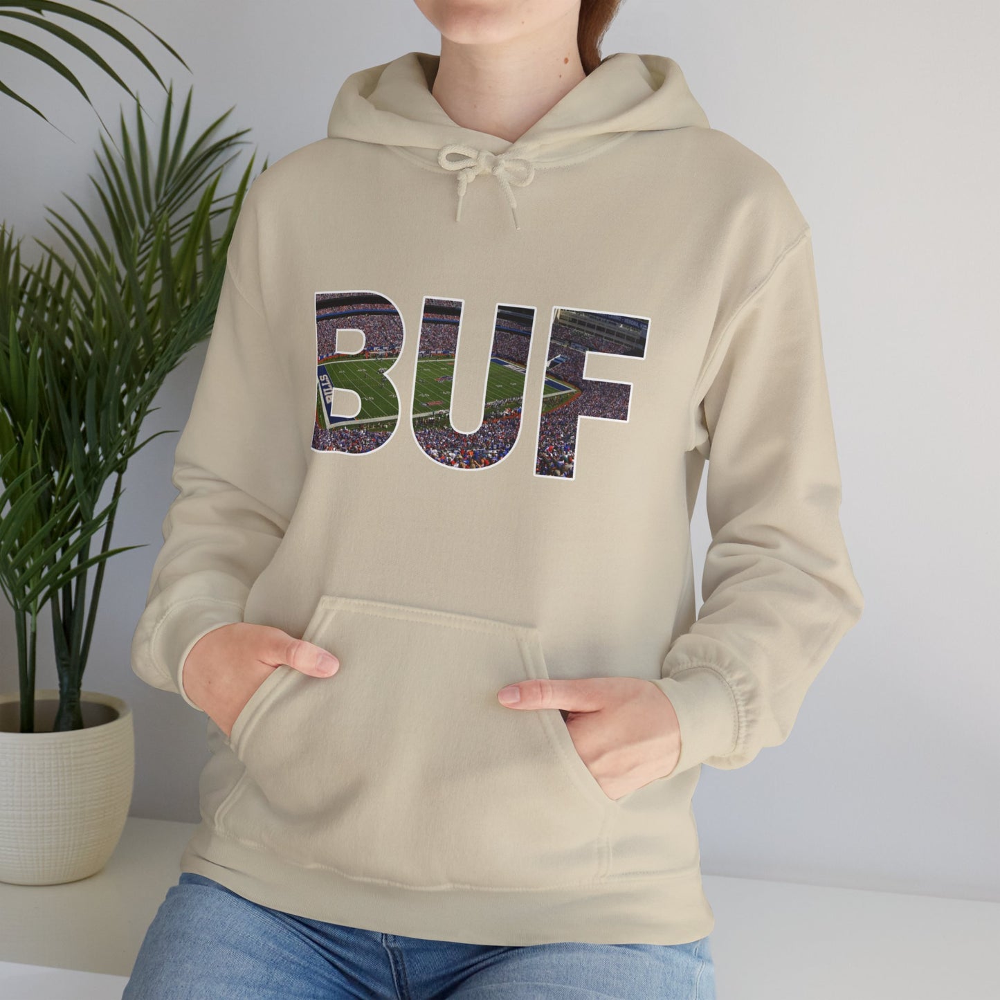 BUF Buffalo Bills Stadium Unisex Heavy Blend™ Hooded Sweatshirt