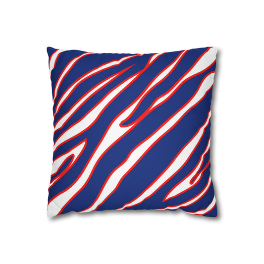 Zubaz Print Red and Blue Spun Polyester Square Pillow Case