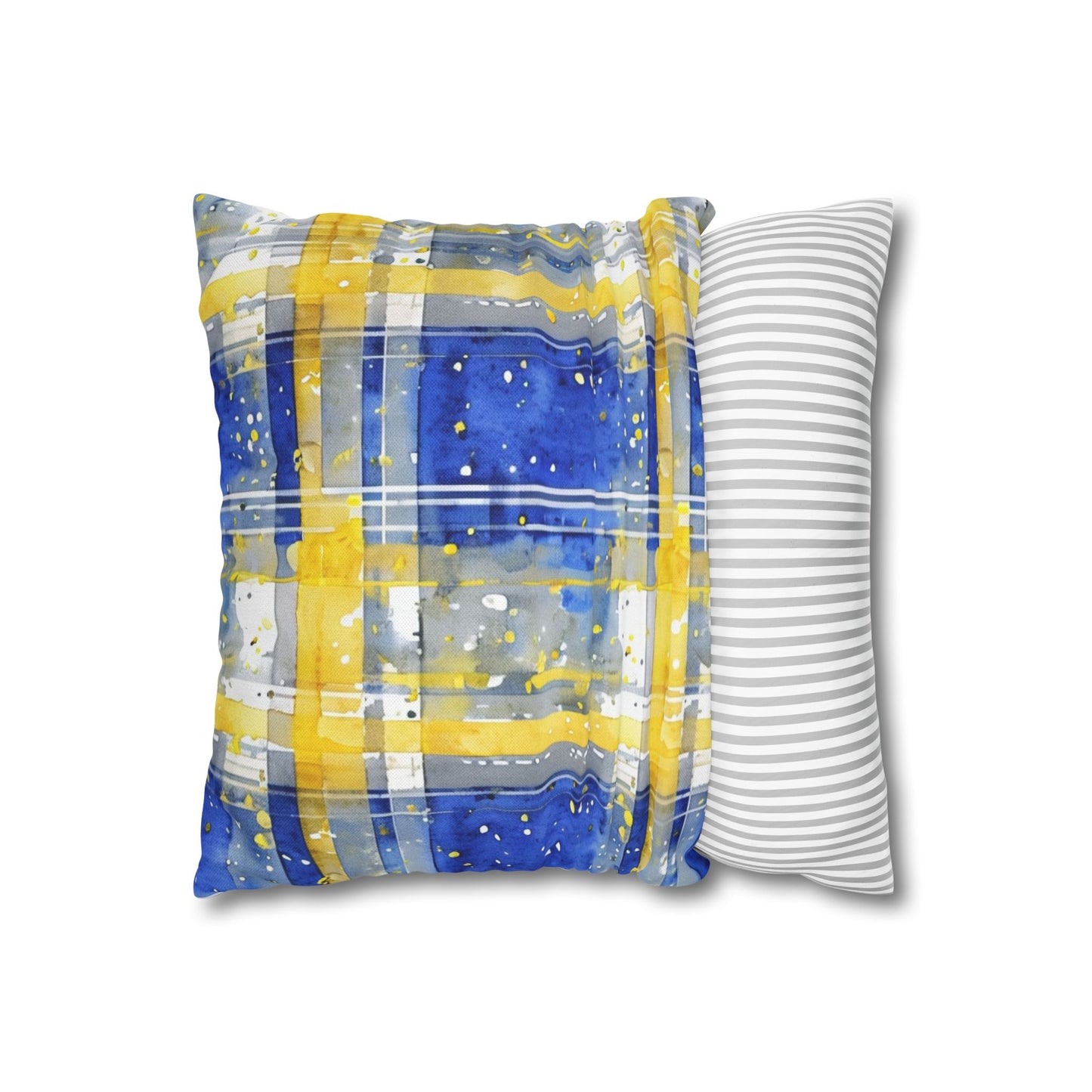 Buffalo Sabres Plaid Watercolor Spun Polyester Square Pillowcase