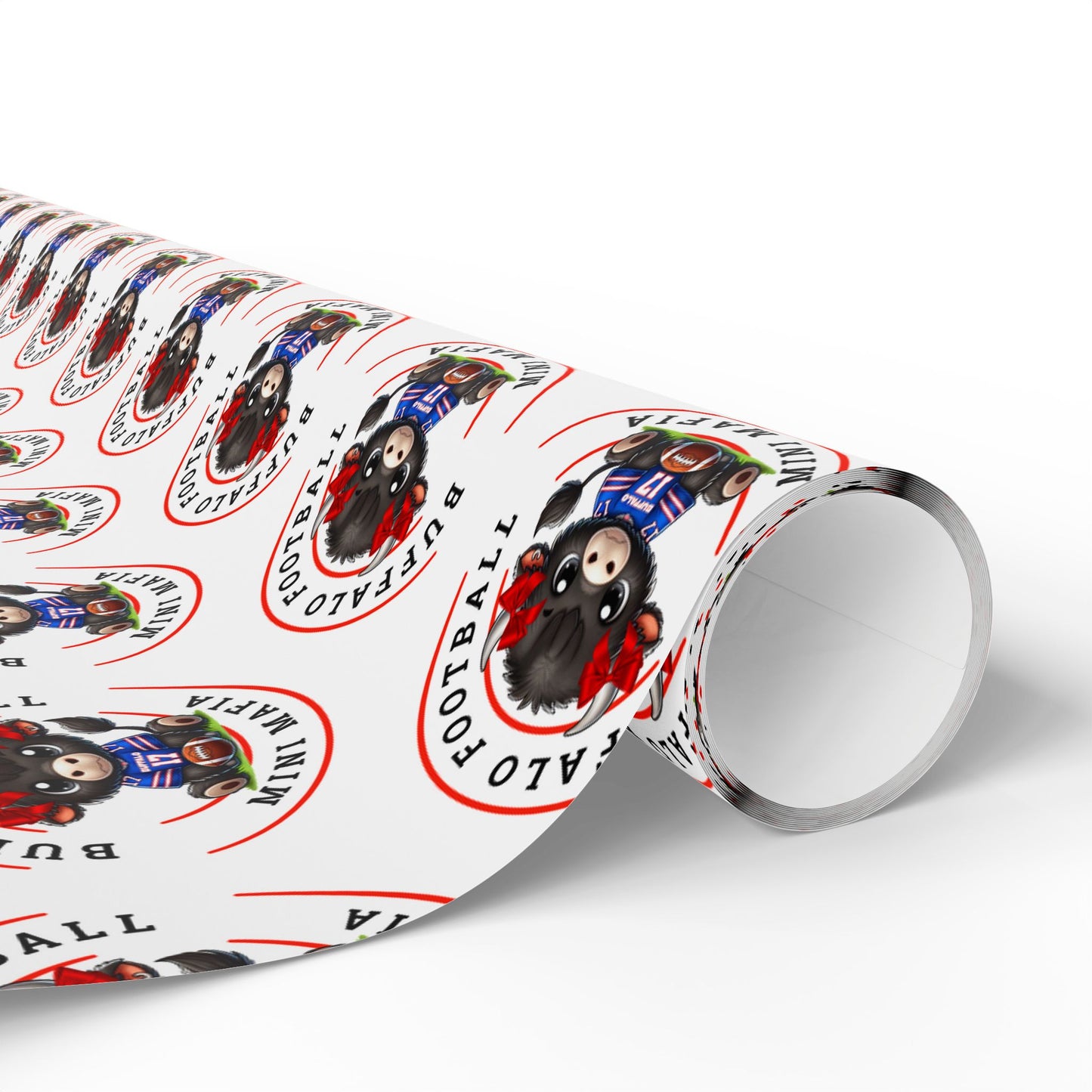 Mini Mafia in Bows Buffalo Football Wrapping Paper