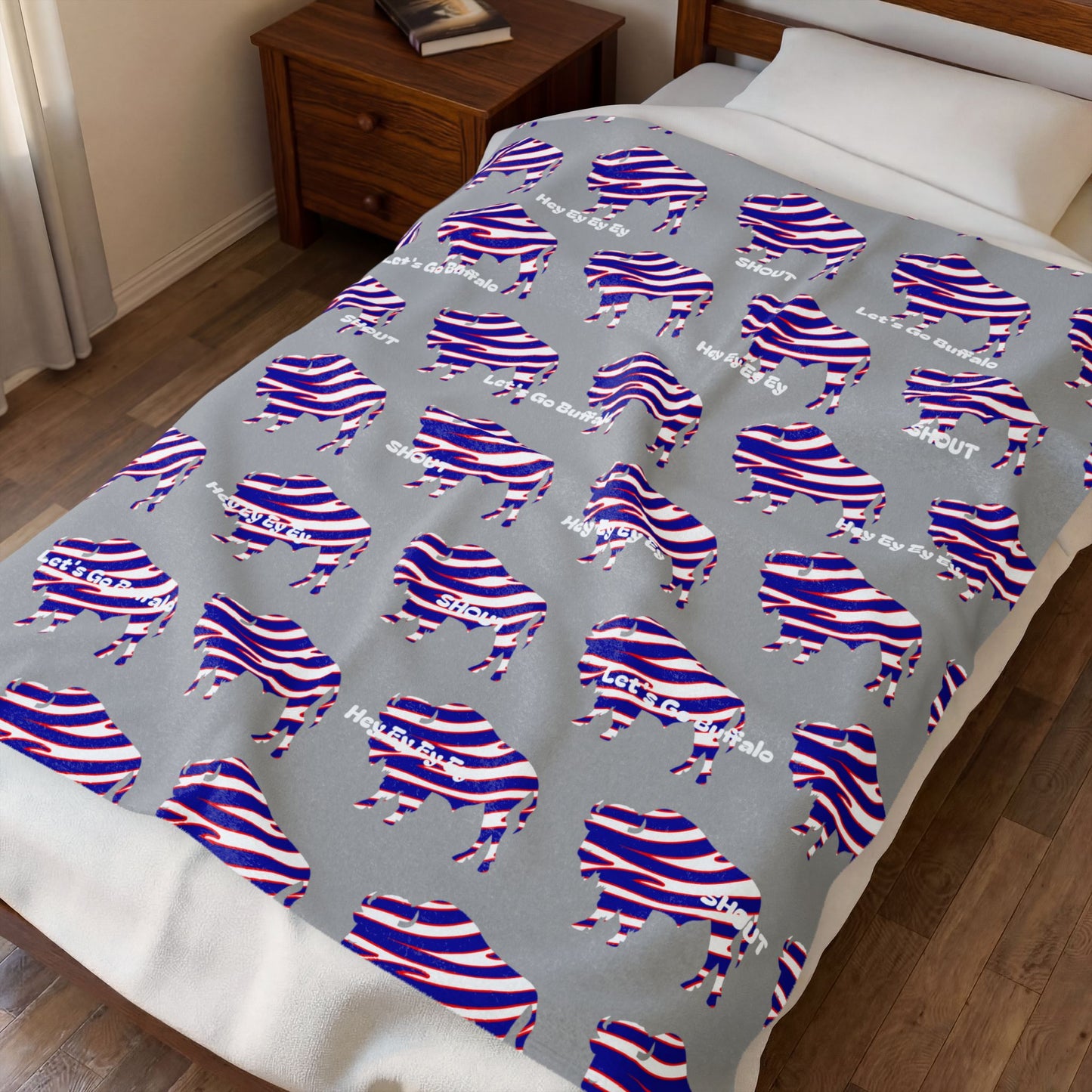 zubaz buffalo Velveteen Plush Blanket