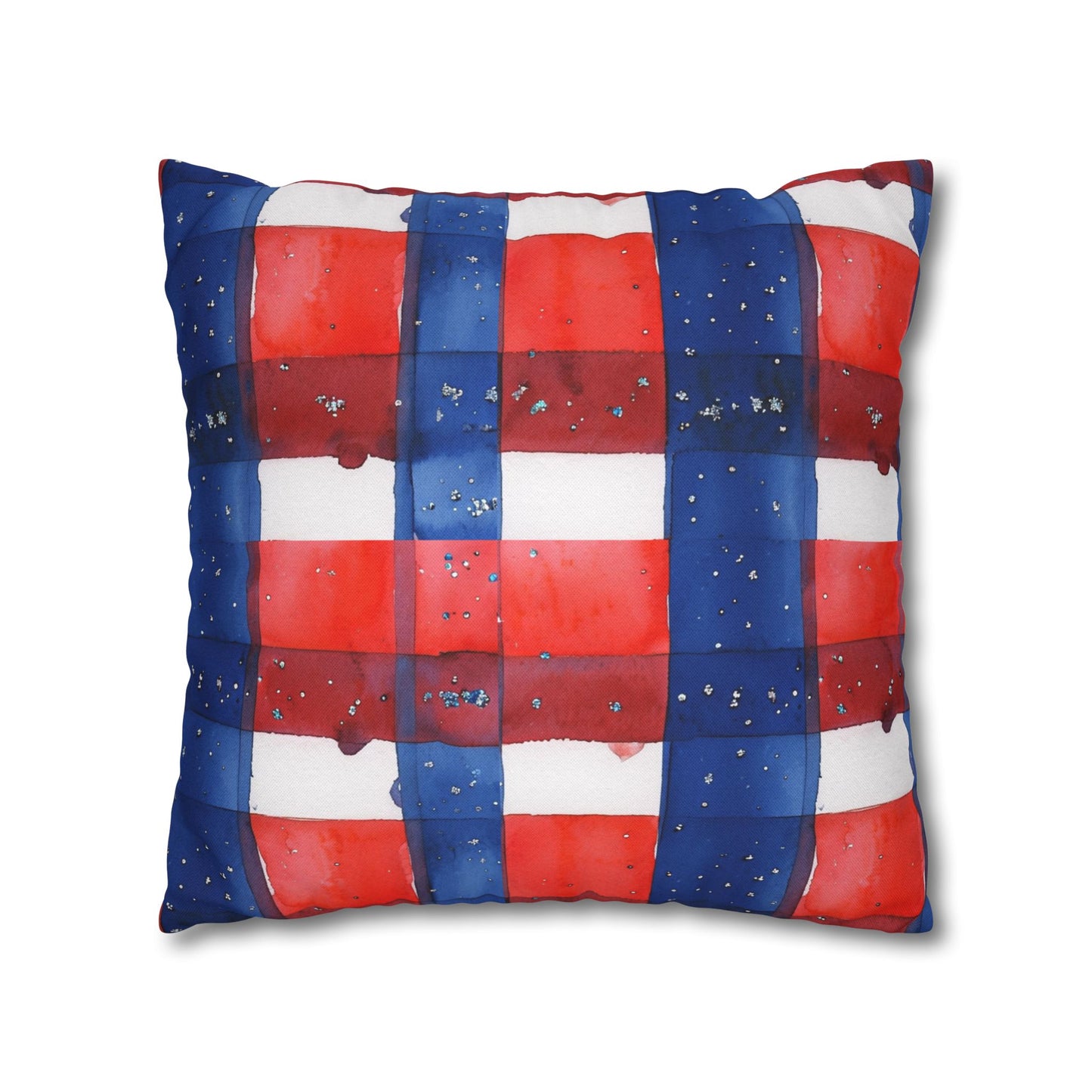 Buffalo Bills Plaid Watercolor Spun Polyester Square Pillowcase