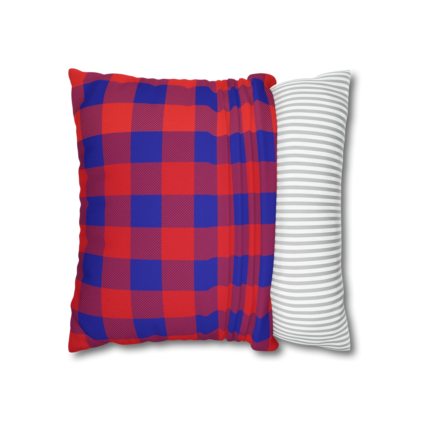 Bills Buffalo Plaid Spun Polyester Square Pillow Case