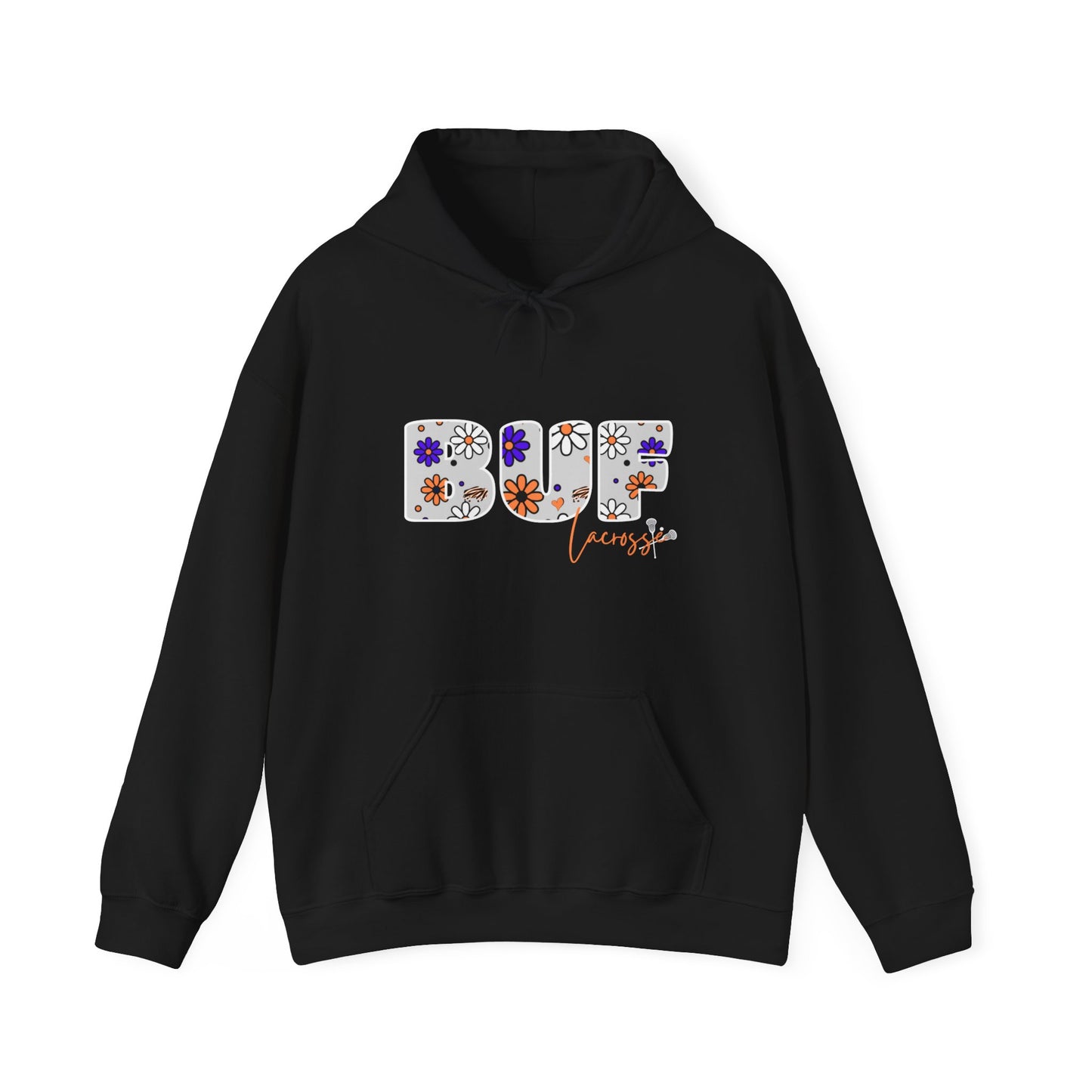 BUF Lacrosse Unisex Heavy Blend™ Hooded Sweatshirt ~ Flower Power Design