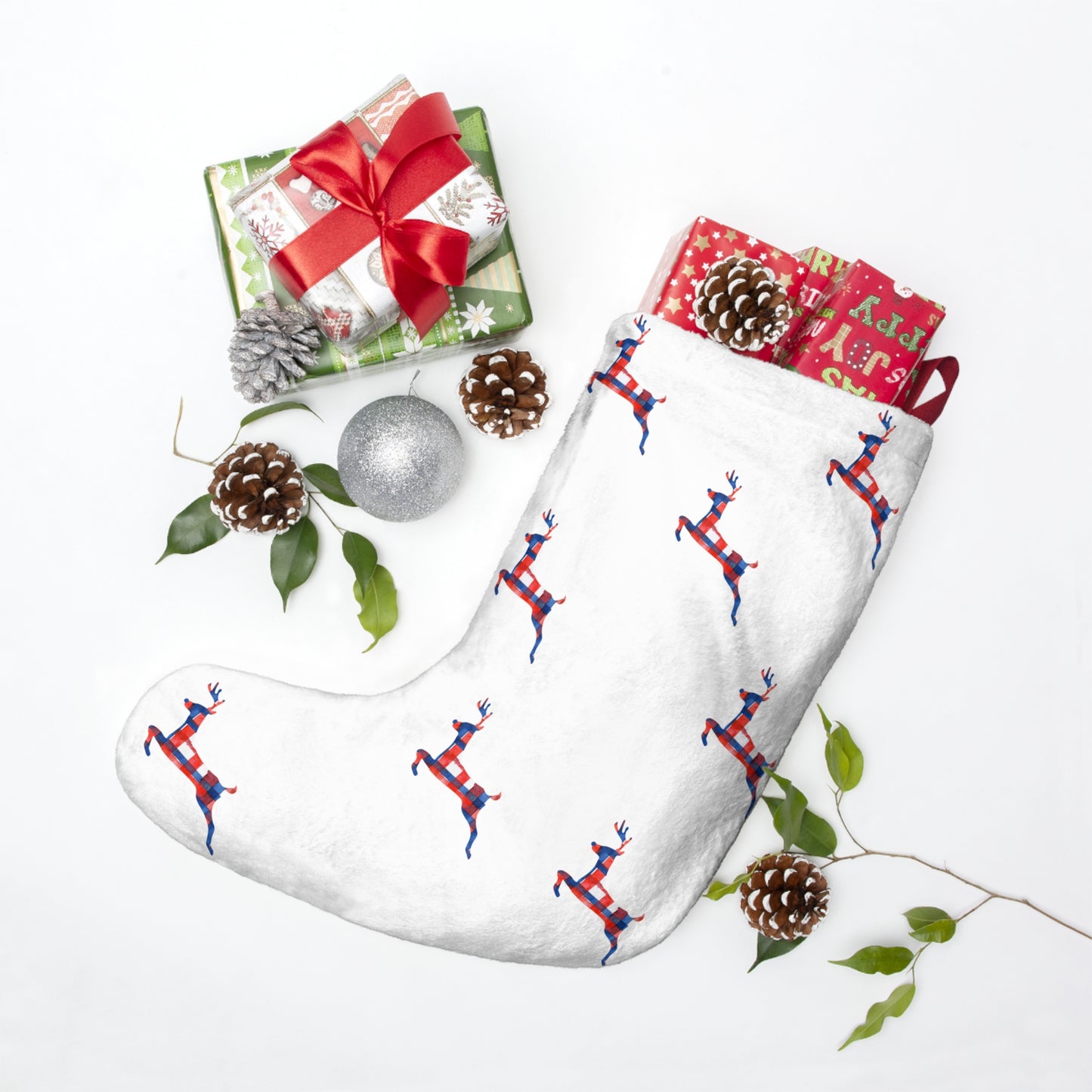 Oversized Bills Plaid Christmas Stockings