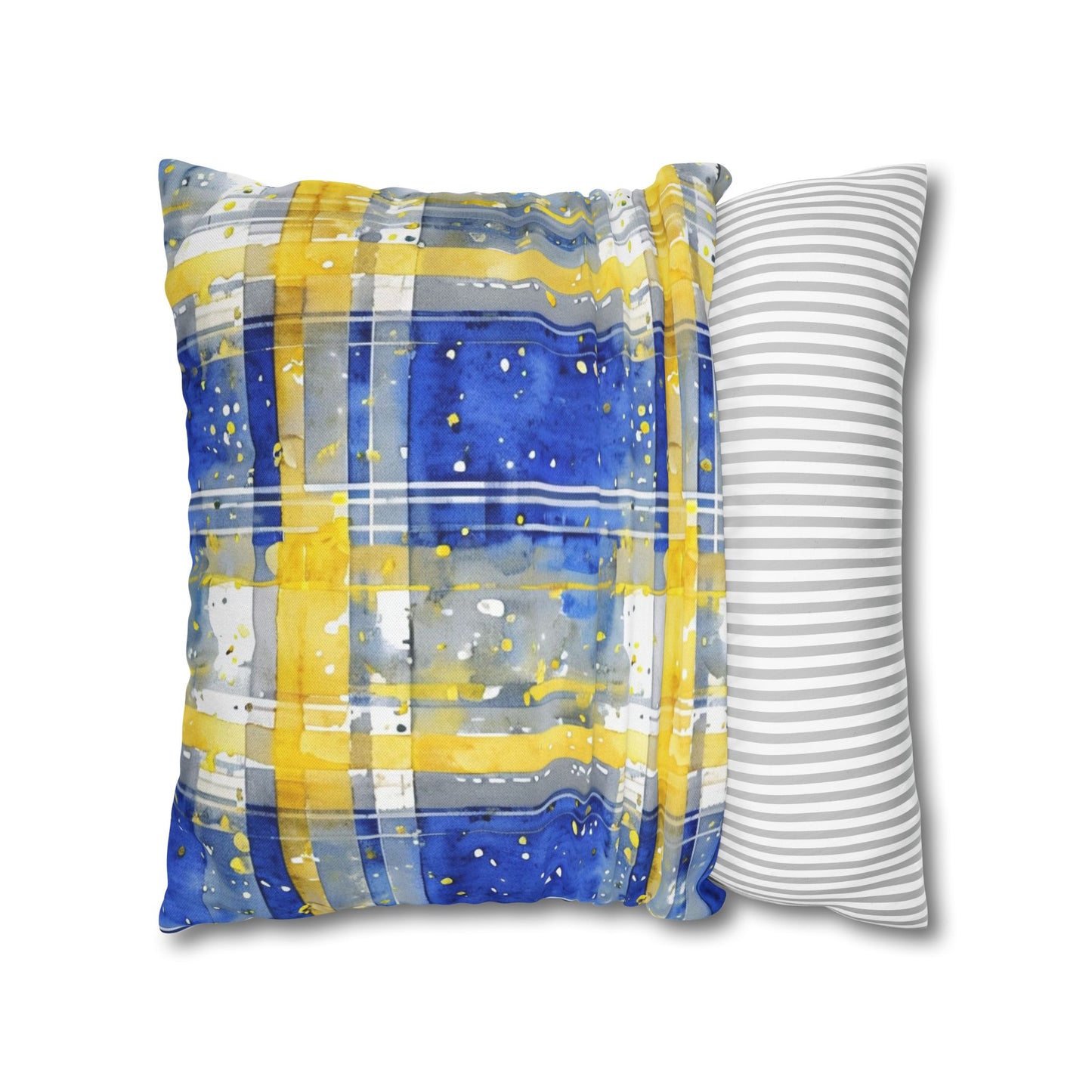 Buffalo Sabres Plaid Watercolor Spun Polyester Square Pillowcase