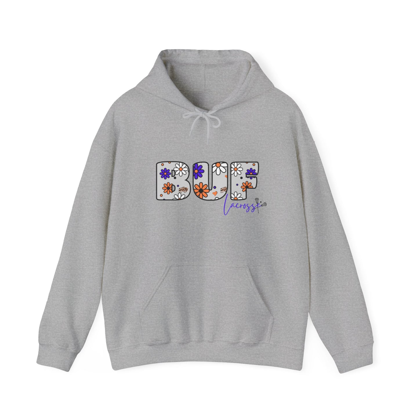 BUF Lacrosse Unisex Heavy Blend™ Hooded Sweatshirt ~ Flower Power Design