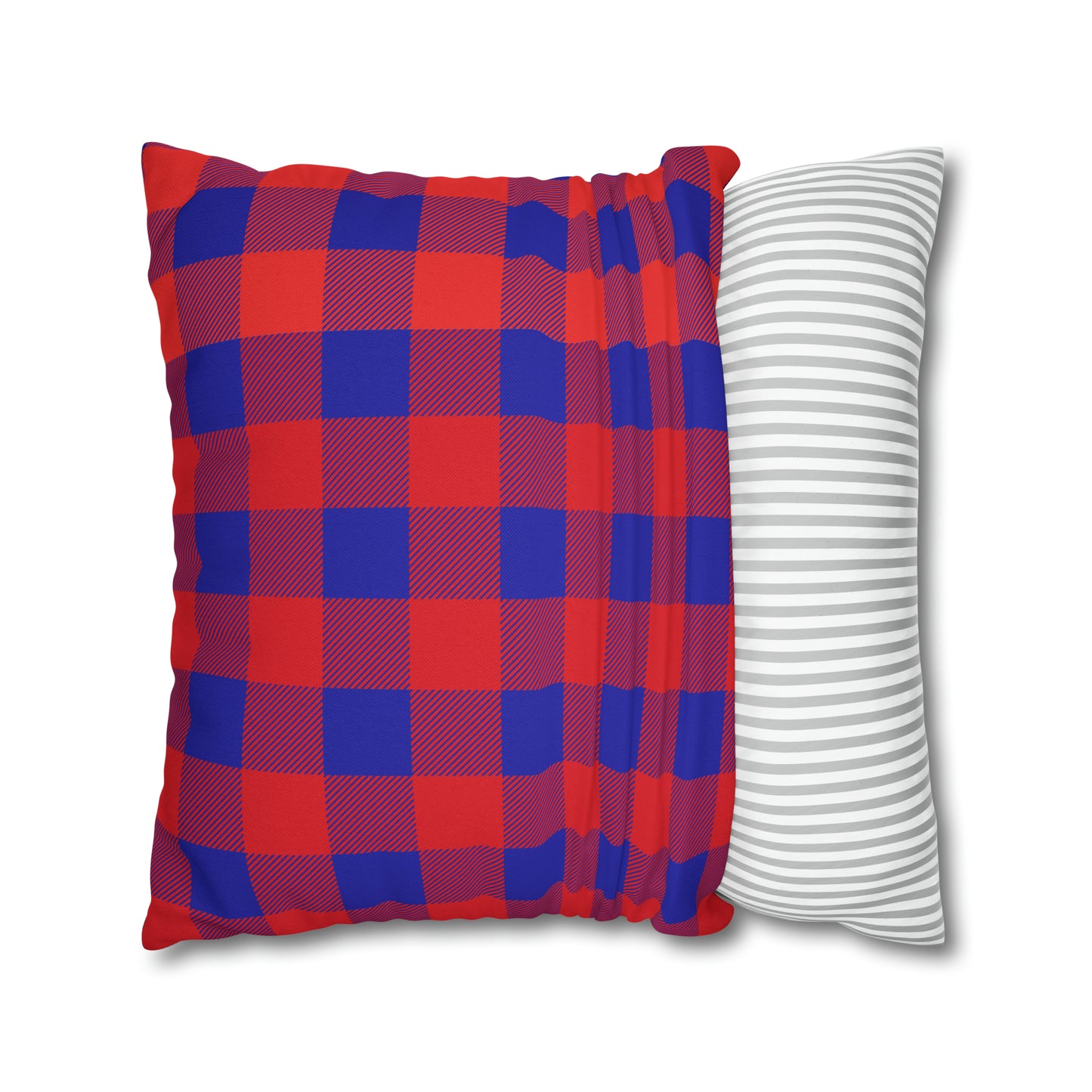 Bills Buffalo Plaid Spun Polyester Square Pillow Case