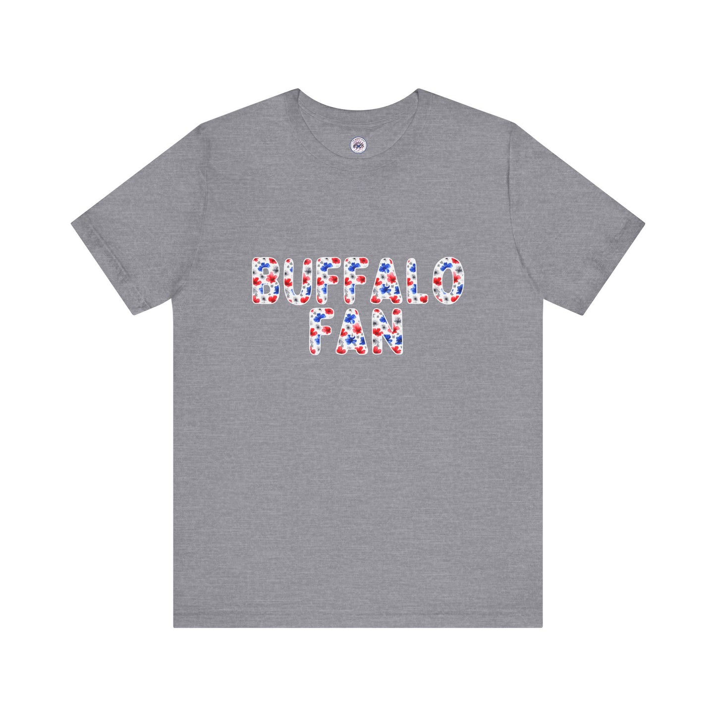 Floral Watercolor Buffalo Fan Unisex Short Sleeve Tee