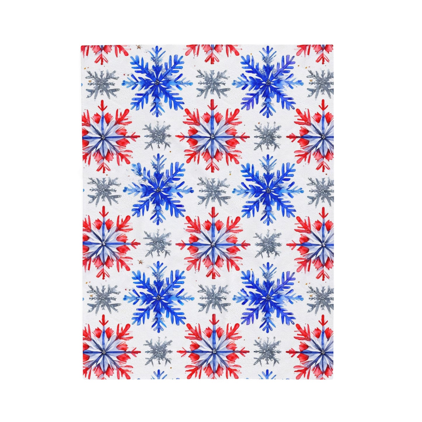 Bills Watercolor Snowflake 2 Velveteen Plush Blanket